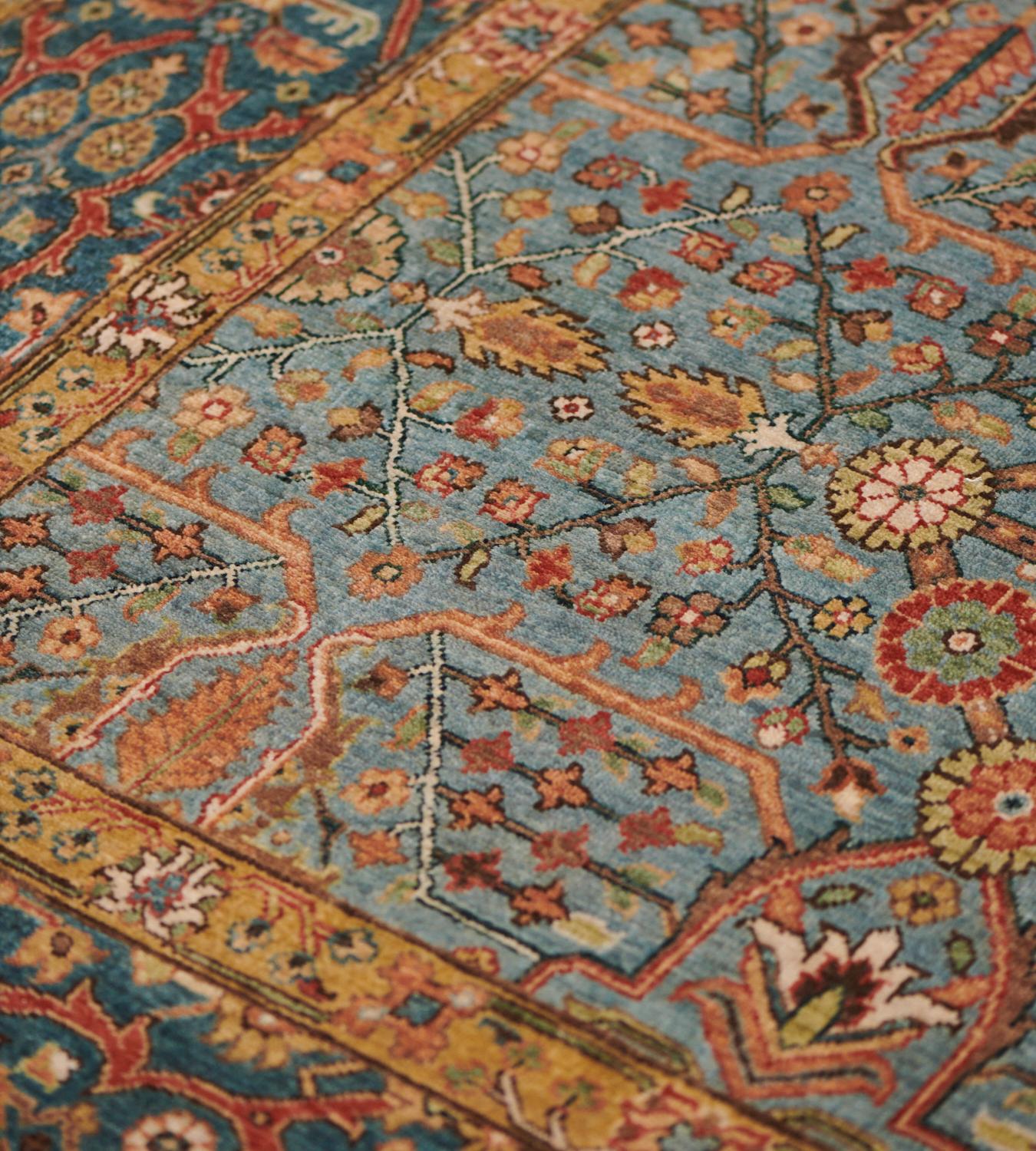 Wool Handwoven Tabriz Inspired Rug In New Condition For Sale In West Hollywood, CA