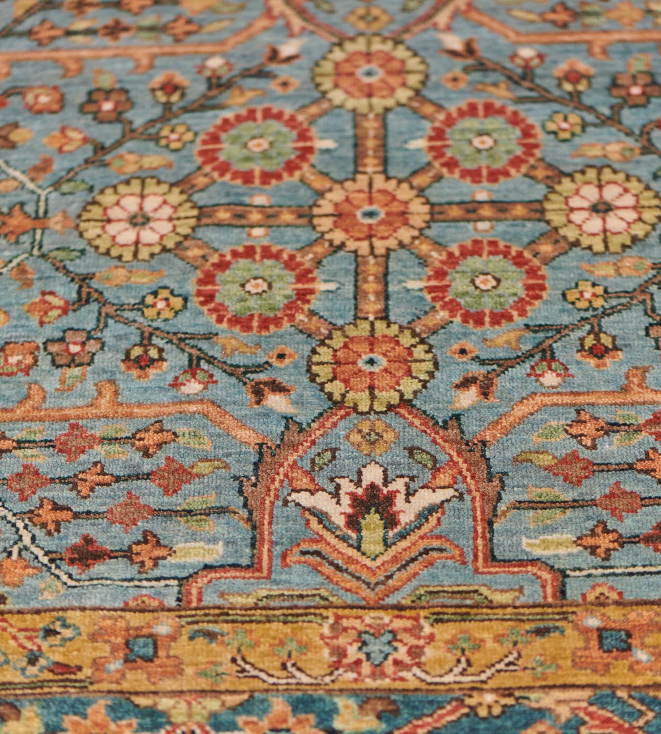 Wool Handwoven Tabriz Inspired Rug For Sale 1