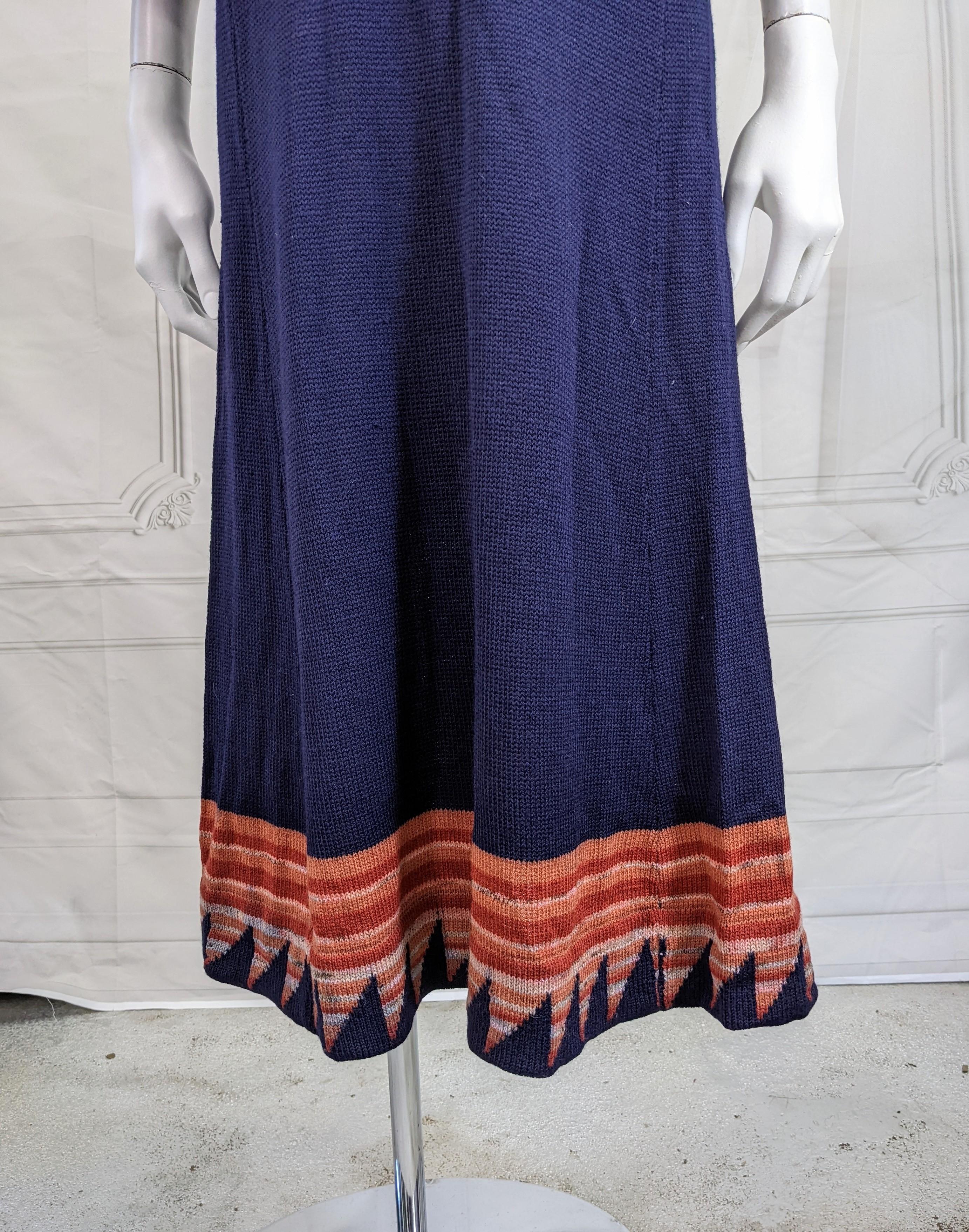 Wool Intarsia Knit 1970's Dress, Ulla Heathcoat, UK For Sale 1