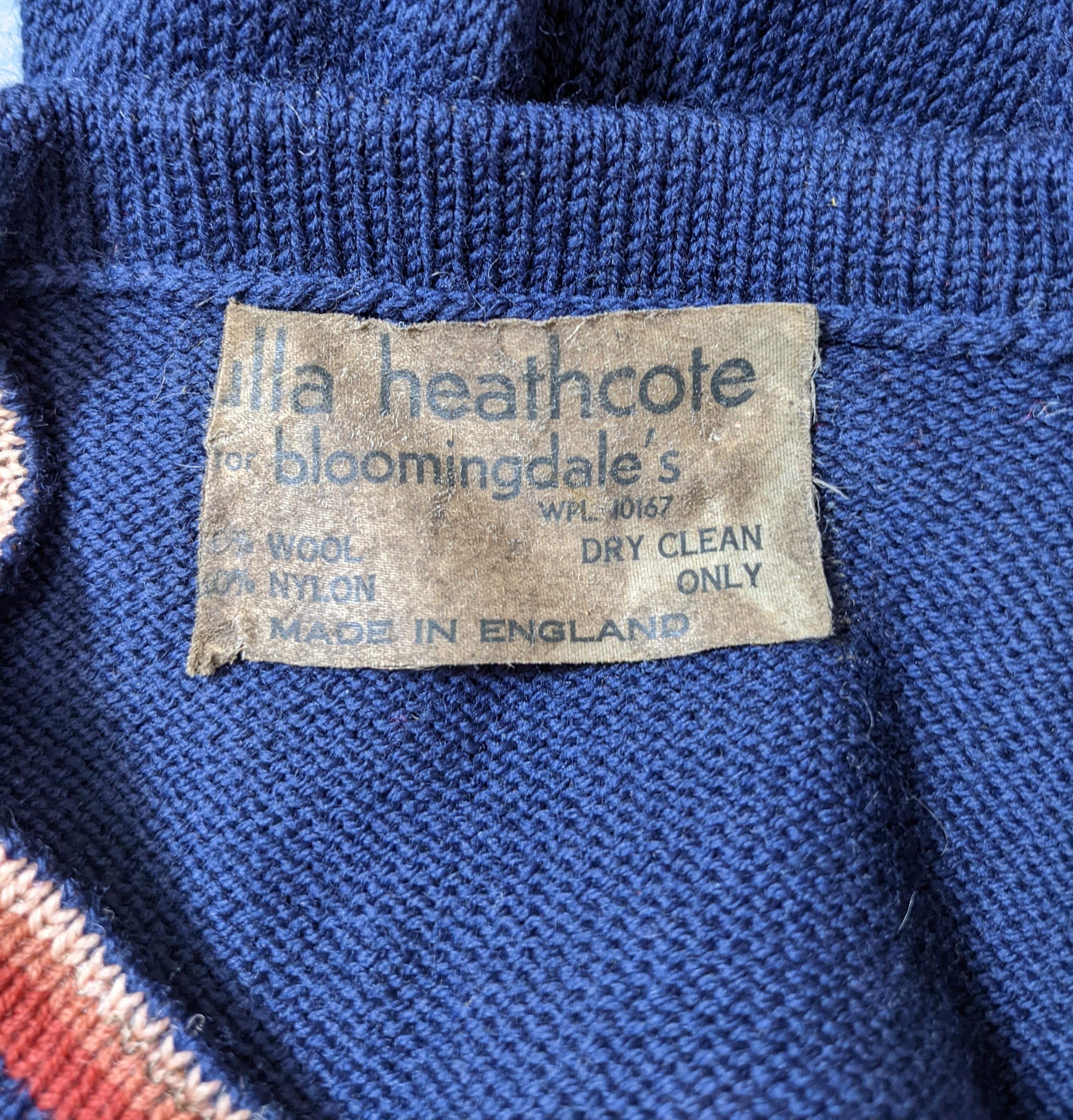 Wool Intarsia Knit 1970's Dress, Ulla Heathcoat, UK For Sale 2