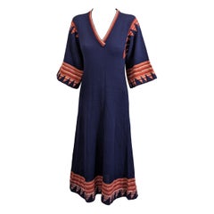 Wool Intarsia Knit 1970's Dress, Ulla Heathcoat, UK