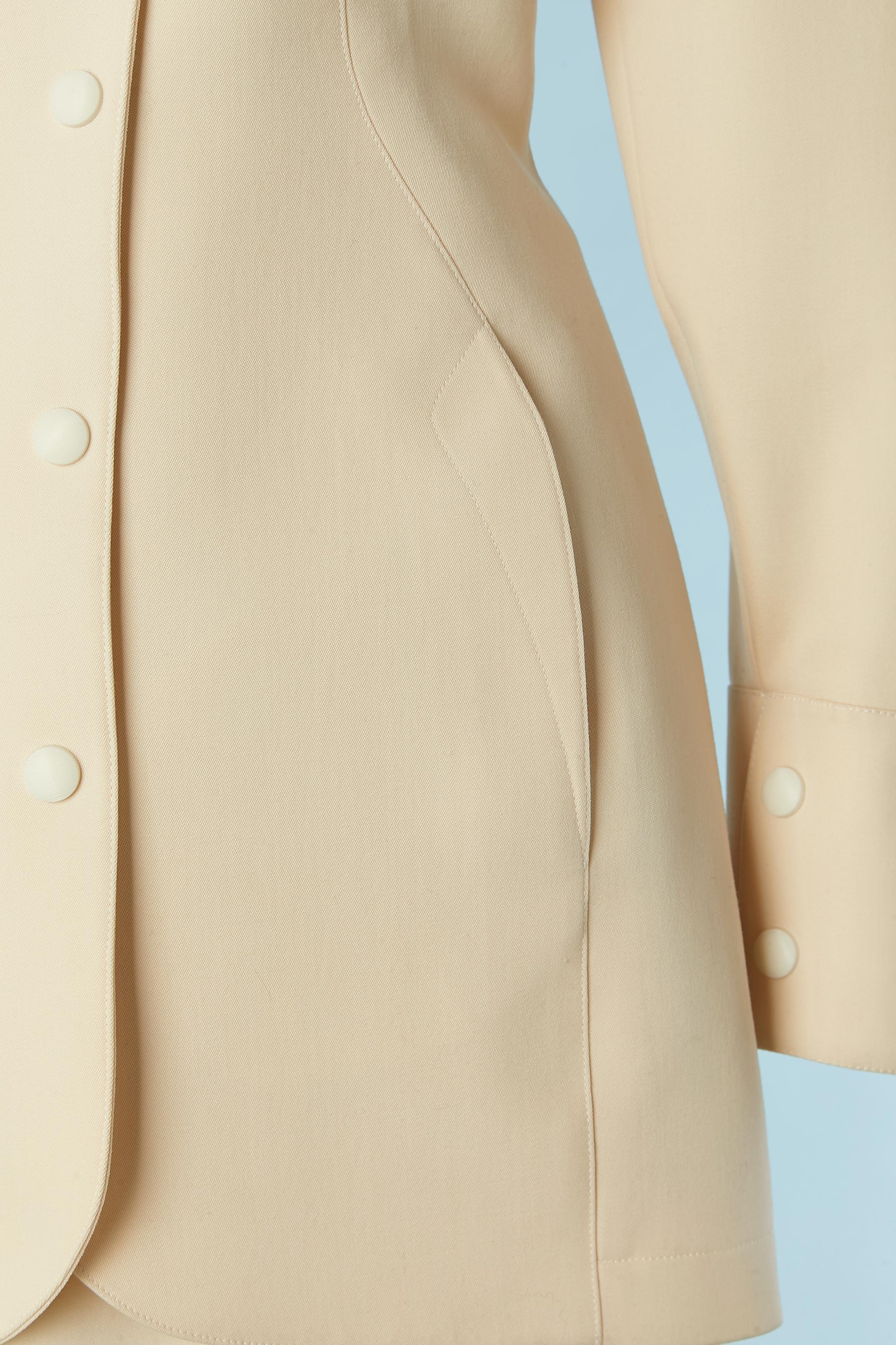 Beige Gonna in lana avorio Thierry Mugler in vendita