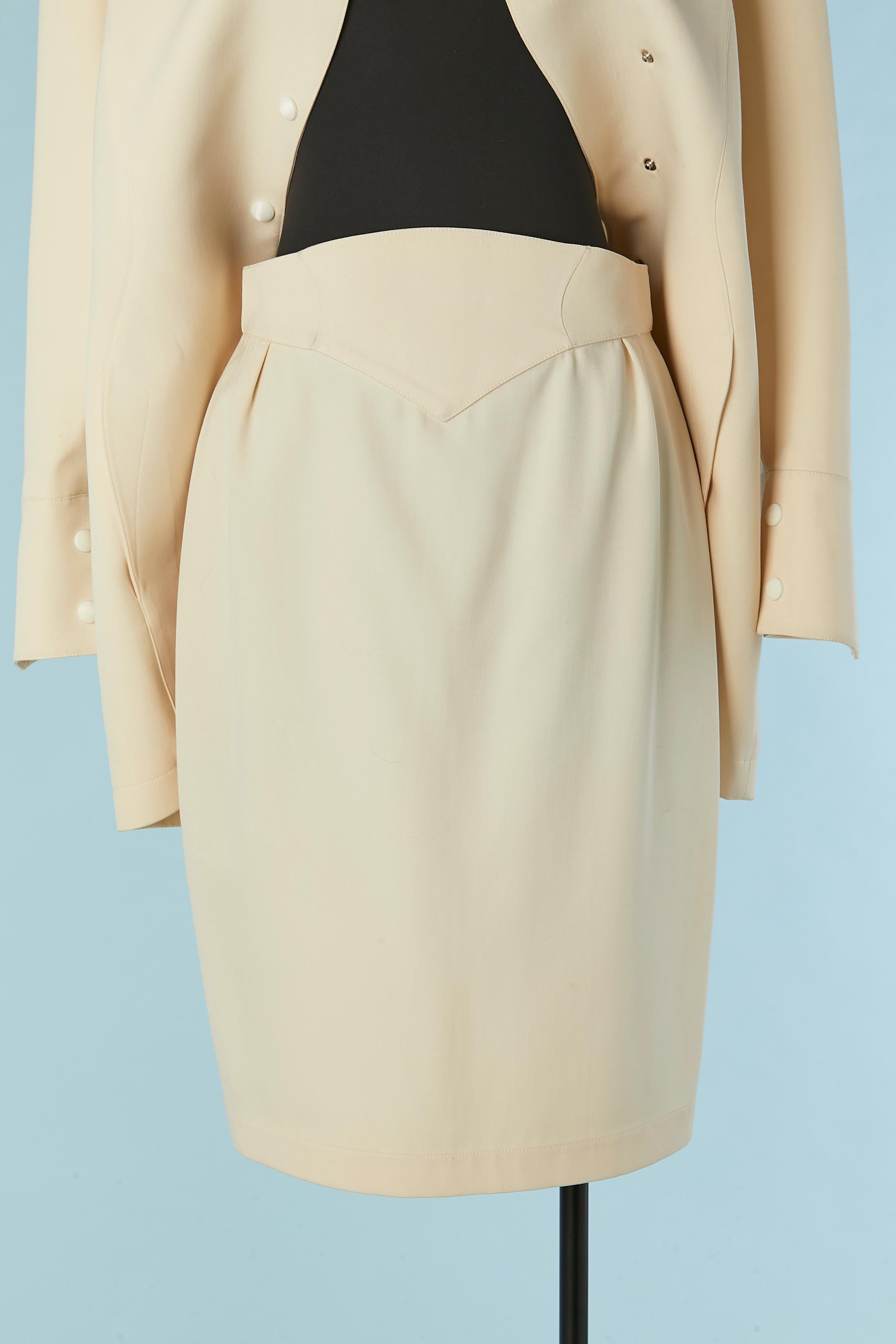 Gonna in lana avorio Thierry Mugler in vendita 1