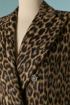 Wool jacquard double-breasted coat with animal pattern ALEXANDRE VAUTHIER