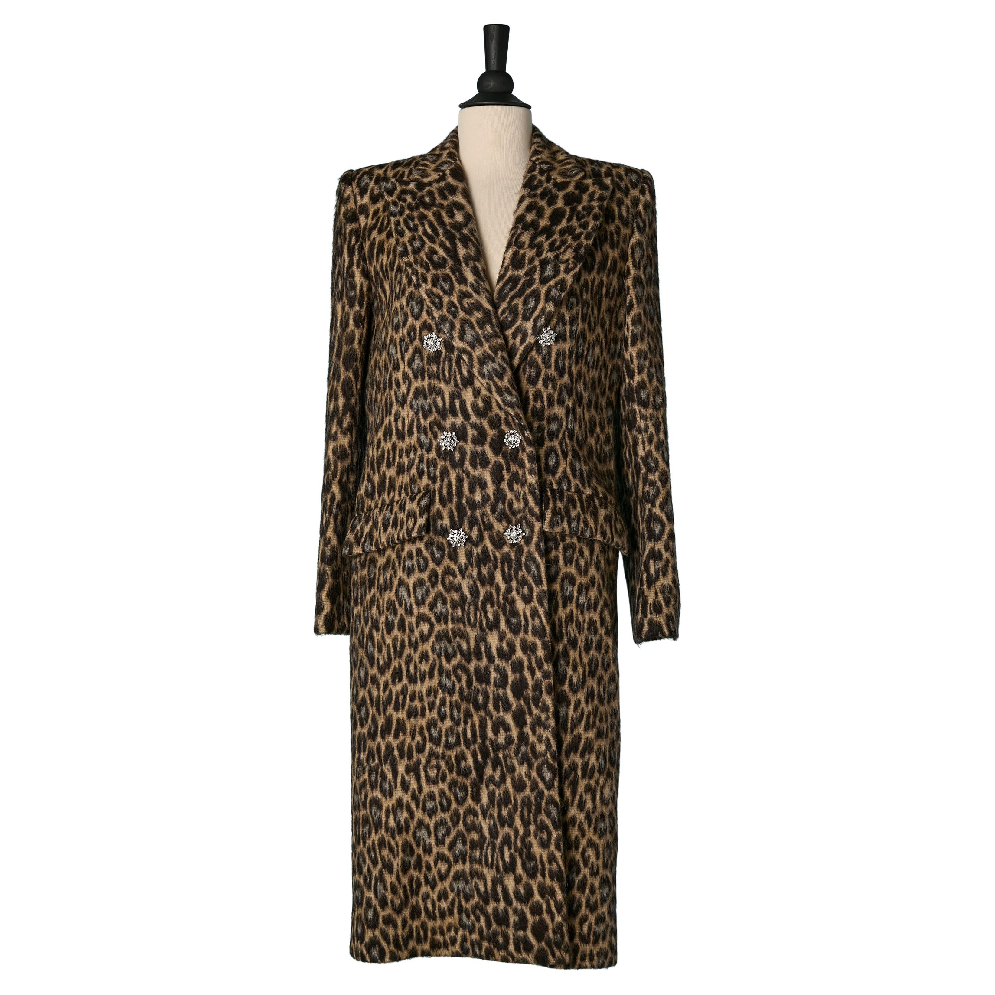 Wool jacquard double-breasted coat with animal pattern ALEXANDRE VAUTHIER For Sale