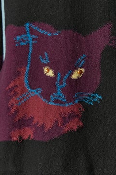 Wool jacquard sweater with cat pattern Sonia Rykiel
