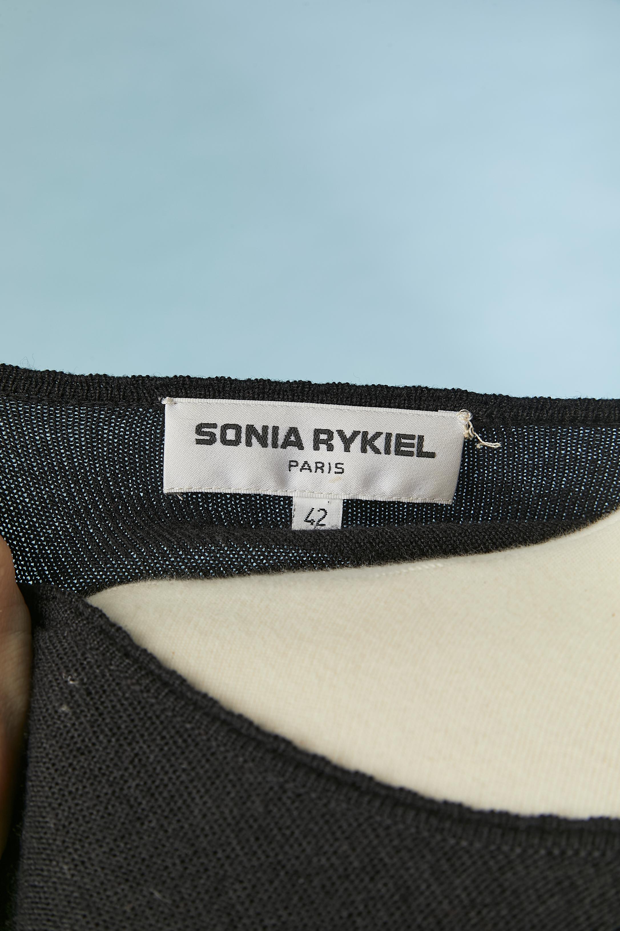Pull en jacquard de laine à motif de chat Sonia Rykiel en vente 1