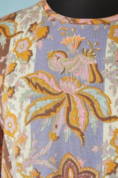 Wool jersey printed dress Jeanne Lanvin Circa 1960's