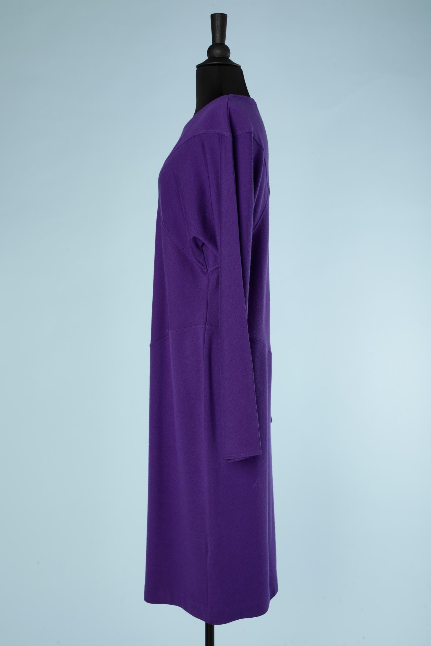 Purple Wool jersey purple dress with cut-work Missoni for Bullock's  For Sale