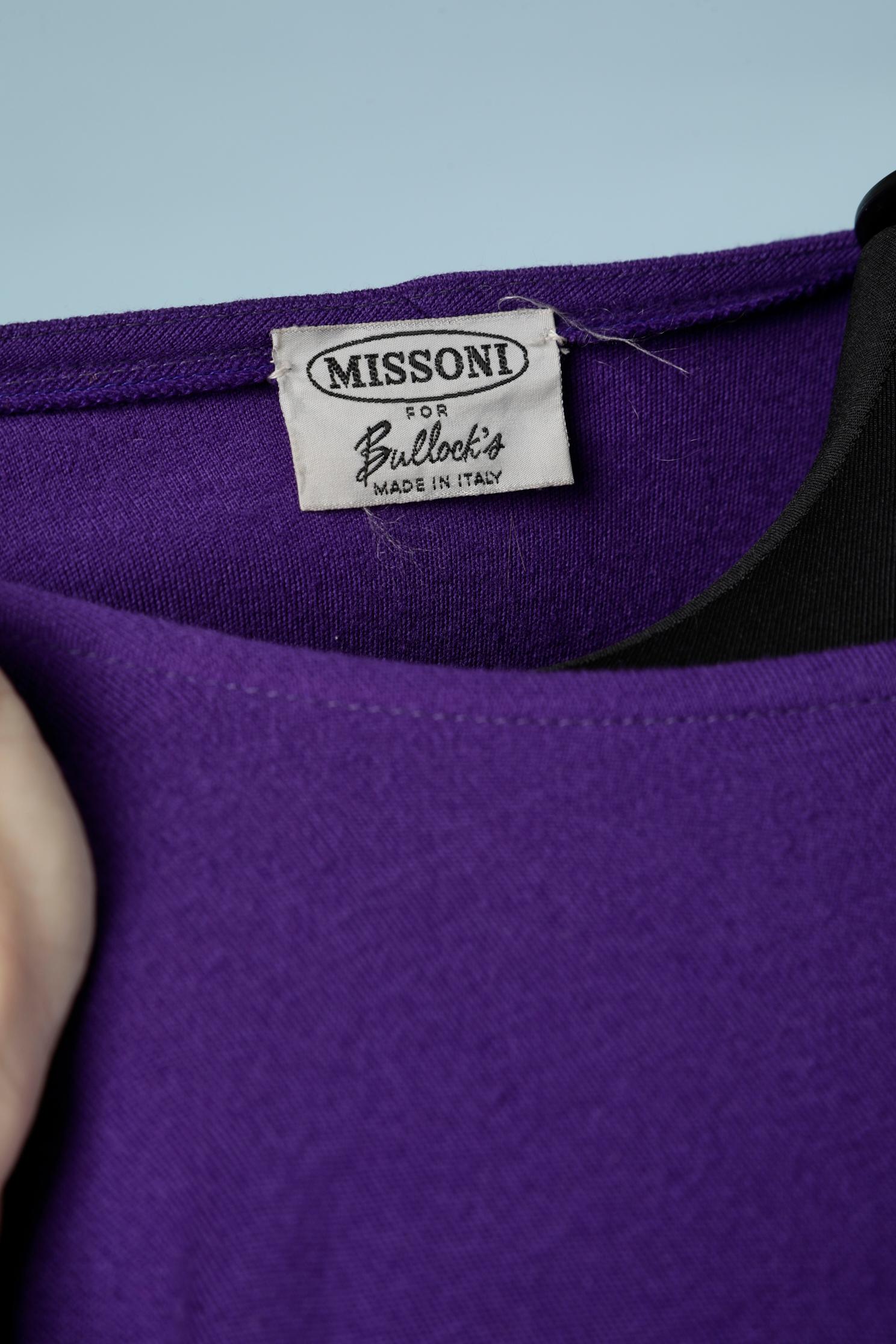 Women's Wool jersey purple dress with cut-work Missoni for Bullock's  For Sale