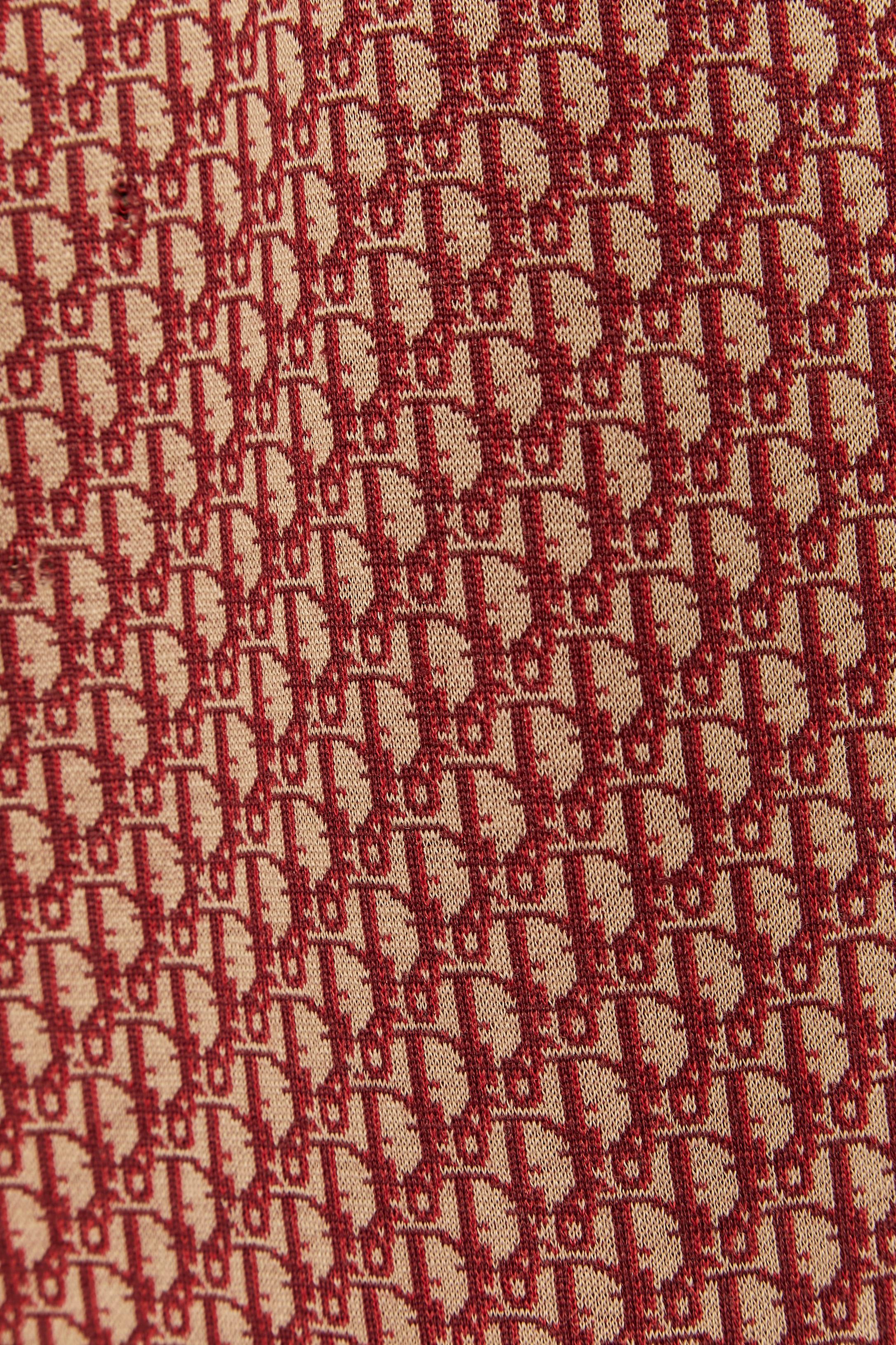 Pullover und Rock aus Wolljersey mit Monogramm CHRISTIAN DIOR CIRCA 1970 im Zustand „Gut“ im Angebot in Saint-Ouen-Sur-Seine, FR