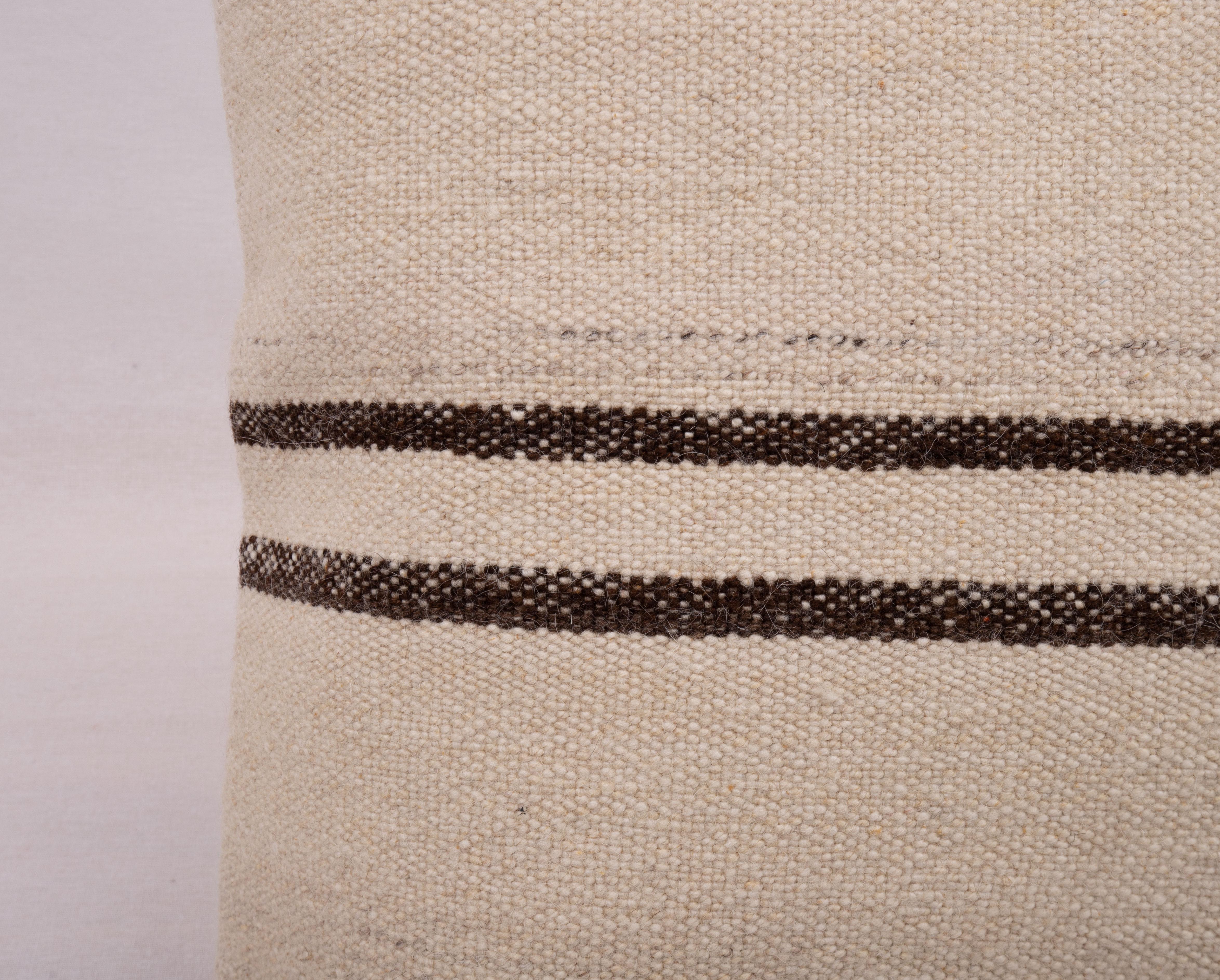 Turkish Wool Kilim Pillowcase Made from an Anatolian Mid 20th C. Anatolian Kilim