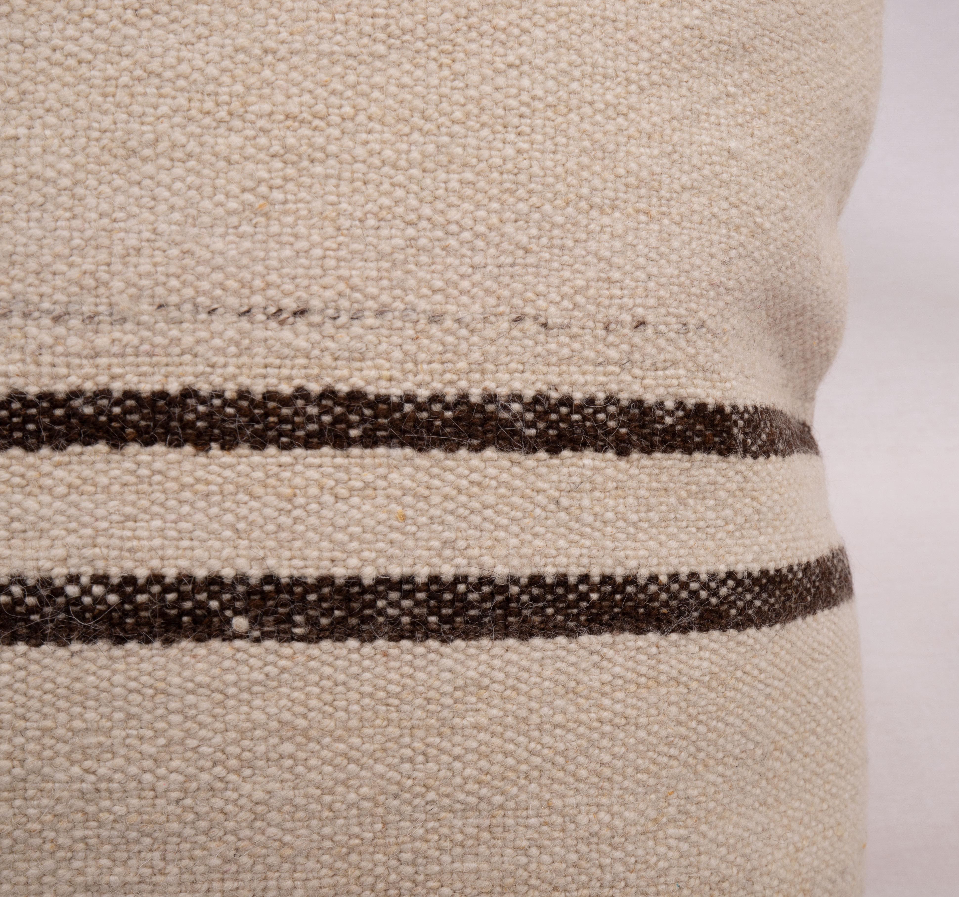 Hand-Woven Wool Kilim Pillowcase Made from an Anatolian Mid 20th C. Anatolian Kilim