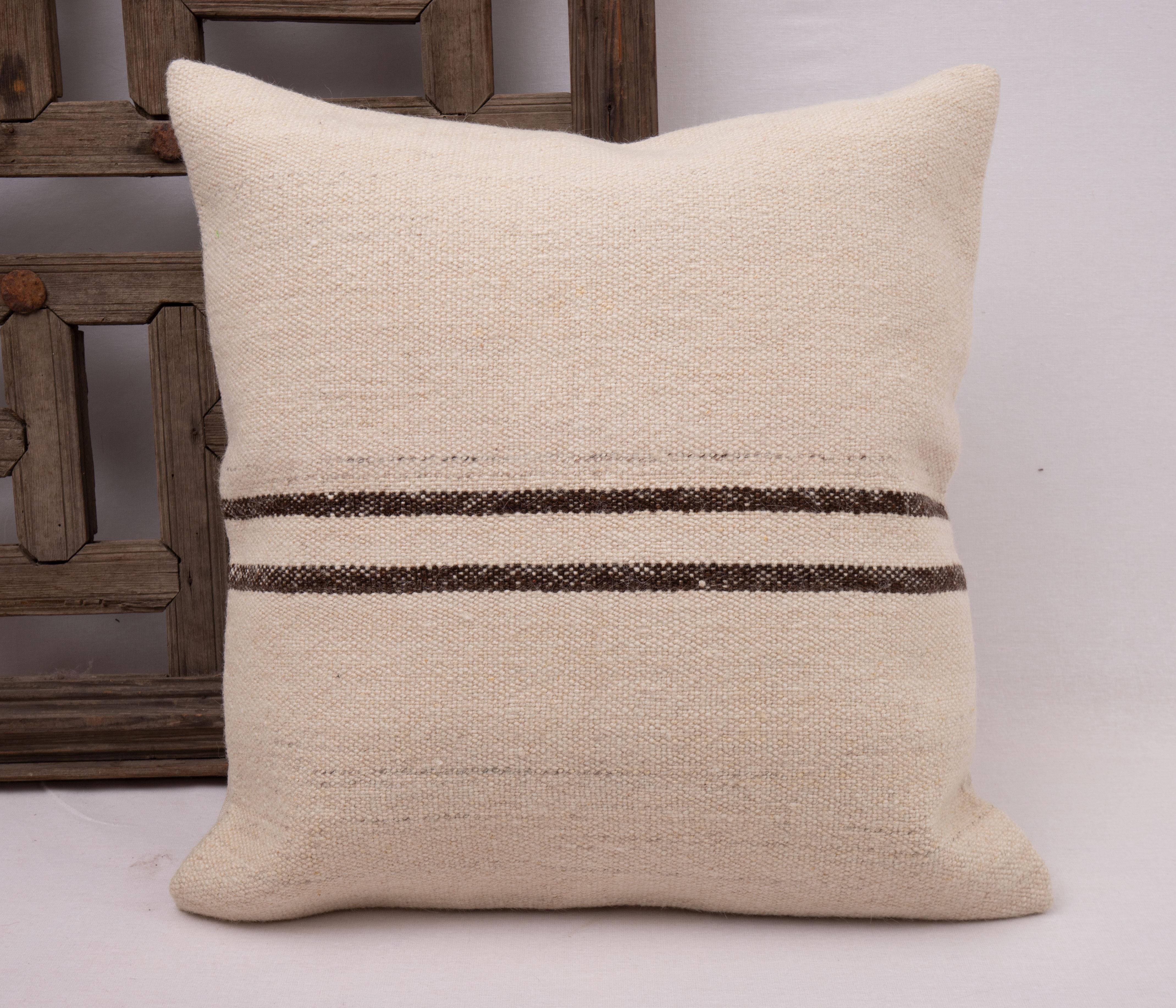 20th Century Wool Kilim Pillowcase Made from an Anatolian Mid 20th C. Anatolian Kilim