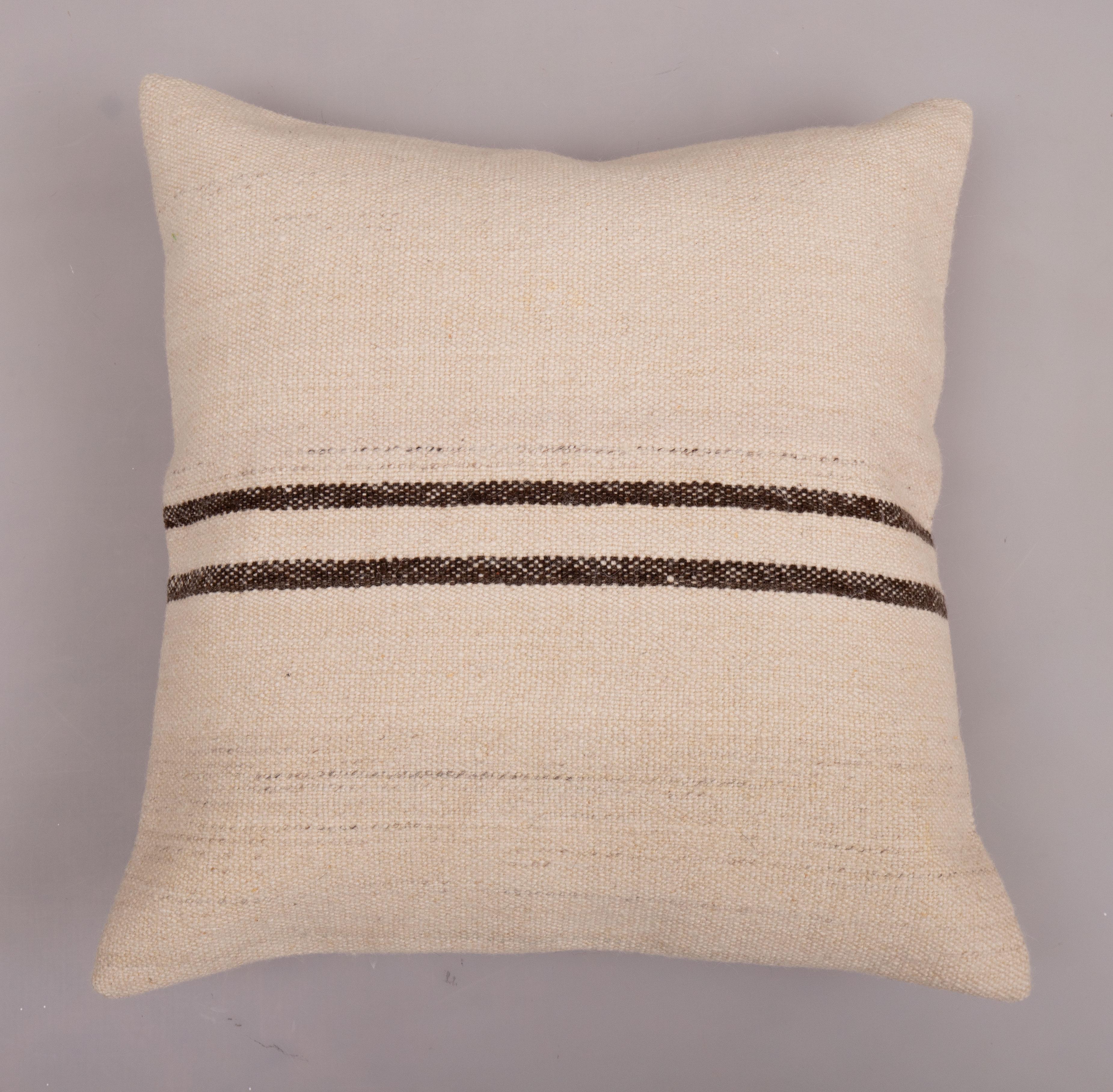 Wool Kilim Pillowcase Made from an Anatolian Mid 20th C. Anatolian Kilim 2