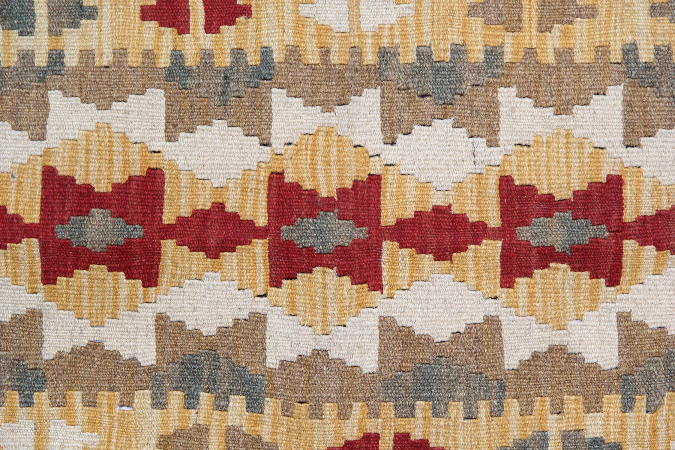 Afghan Wool Kilim Rug Oriental Flatwoven Carpet Small Handwoven