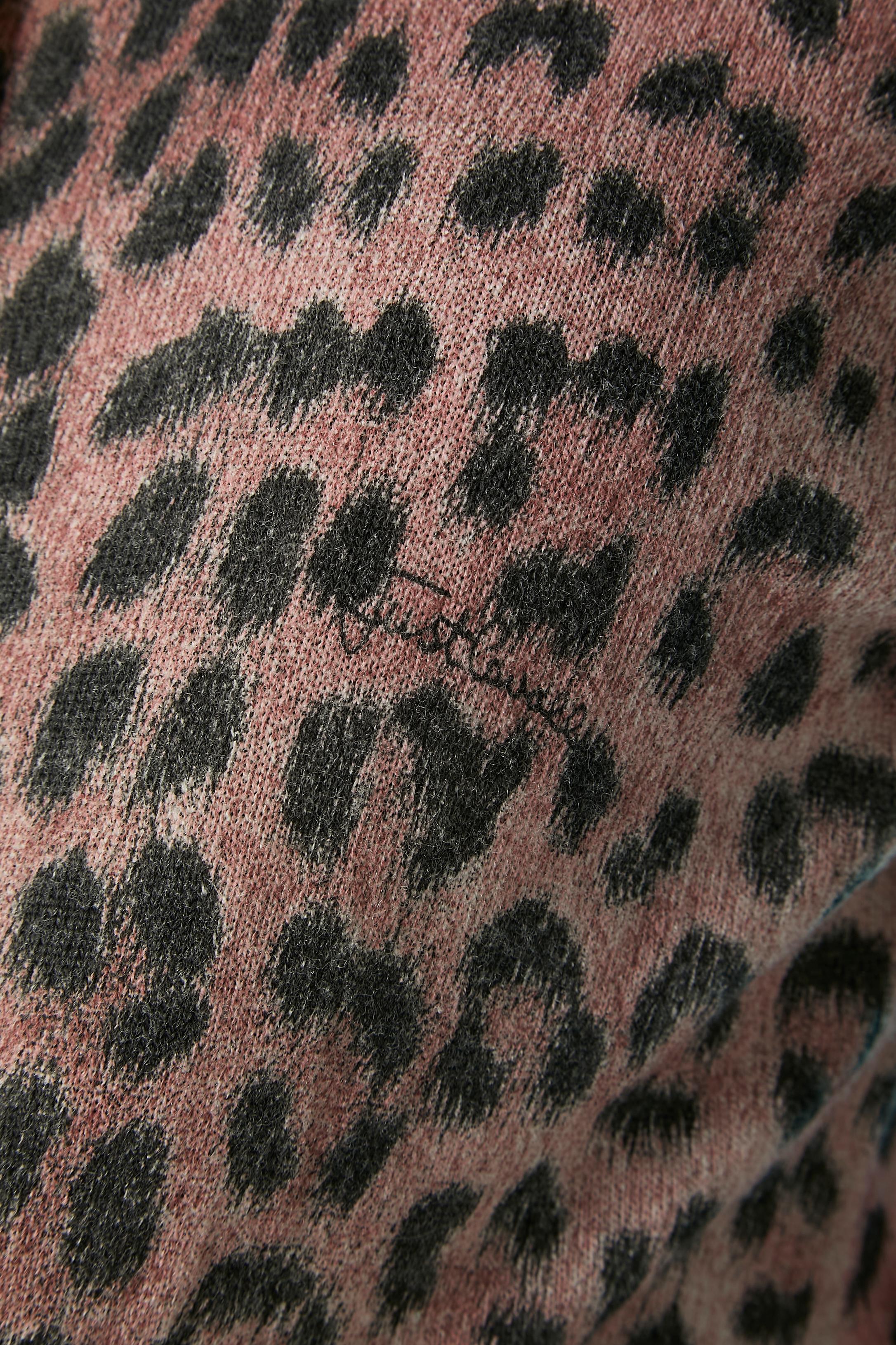 Noir Cardigan en maille de laine avec imprimé léopard sur Just Cavalli en vente