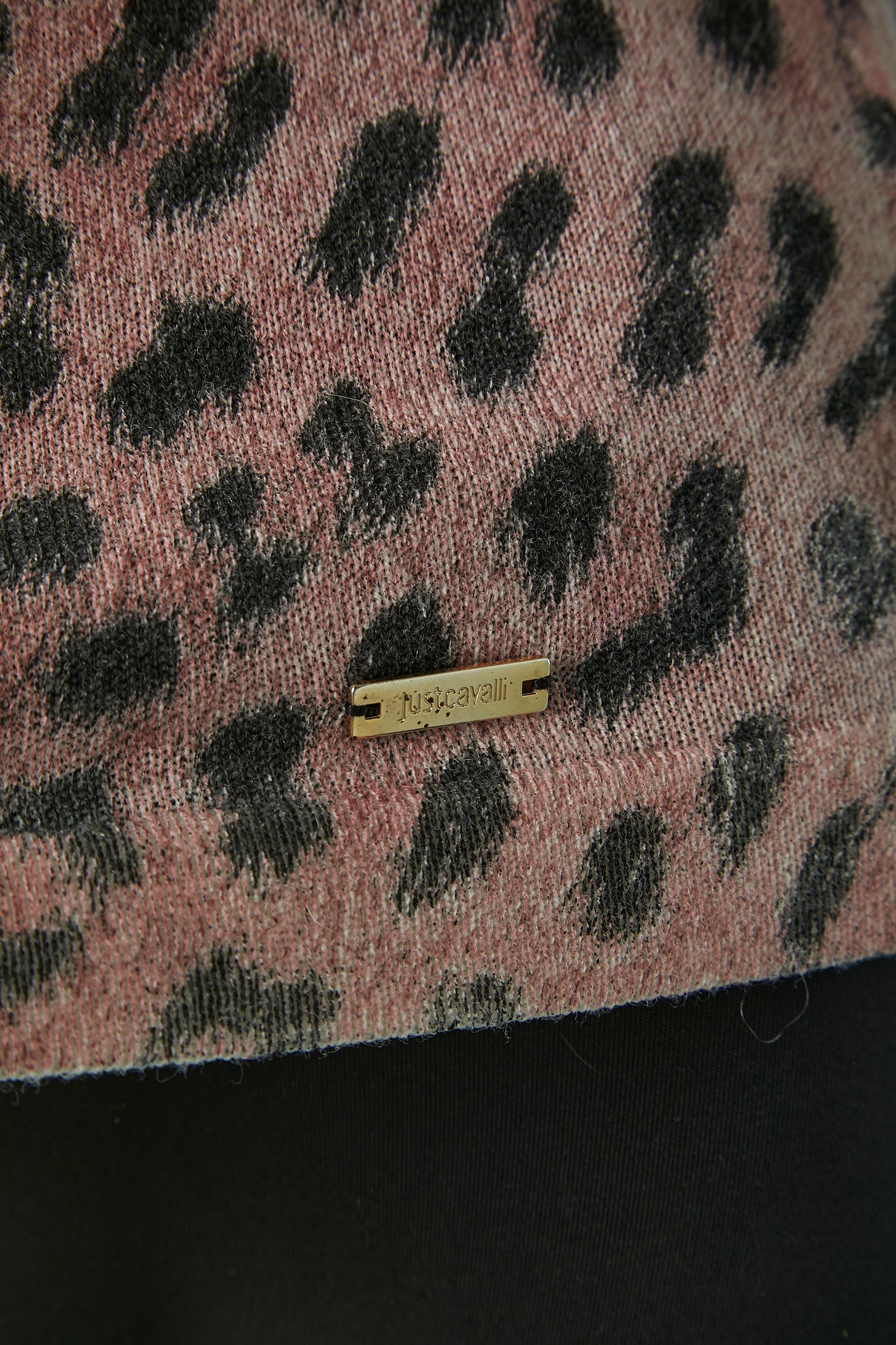 Cardigan en maille de laine avec imprimé léopard sur Just Cavalli Excellent état - En vente à Saint-Ouen-Sur-Seine, FR