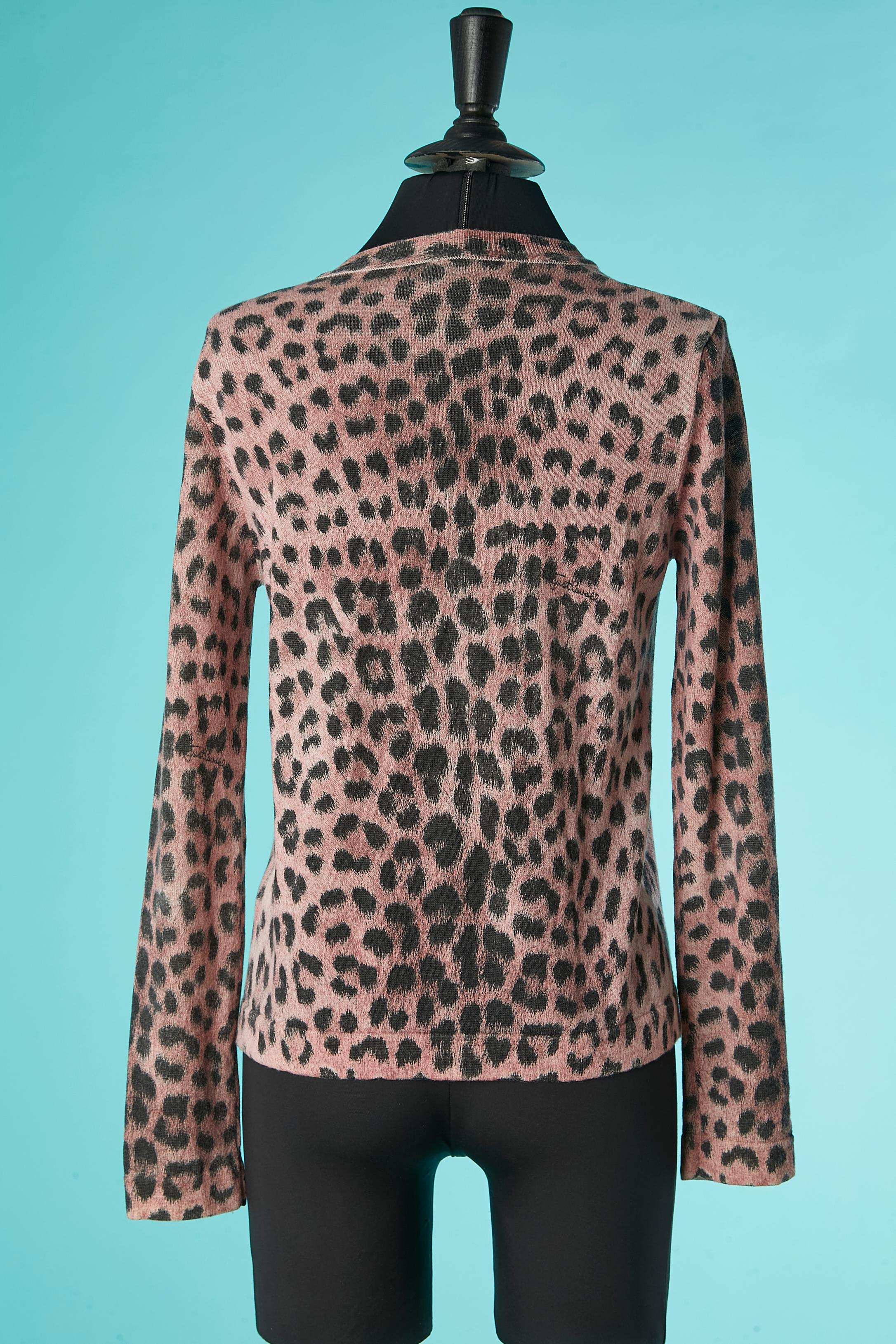 Cardigan en maille de laine avec imprimé léopard sur Just Cavalli en vente 1