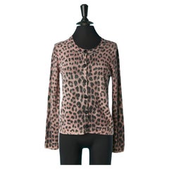 Cardigan in maglia di lana con stampa leopardata su Just Cavalli