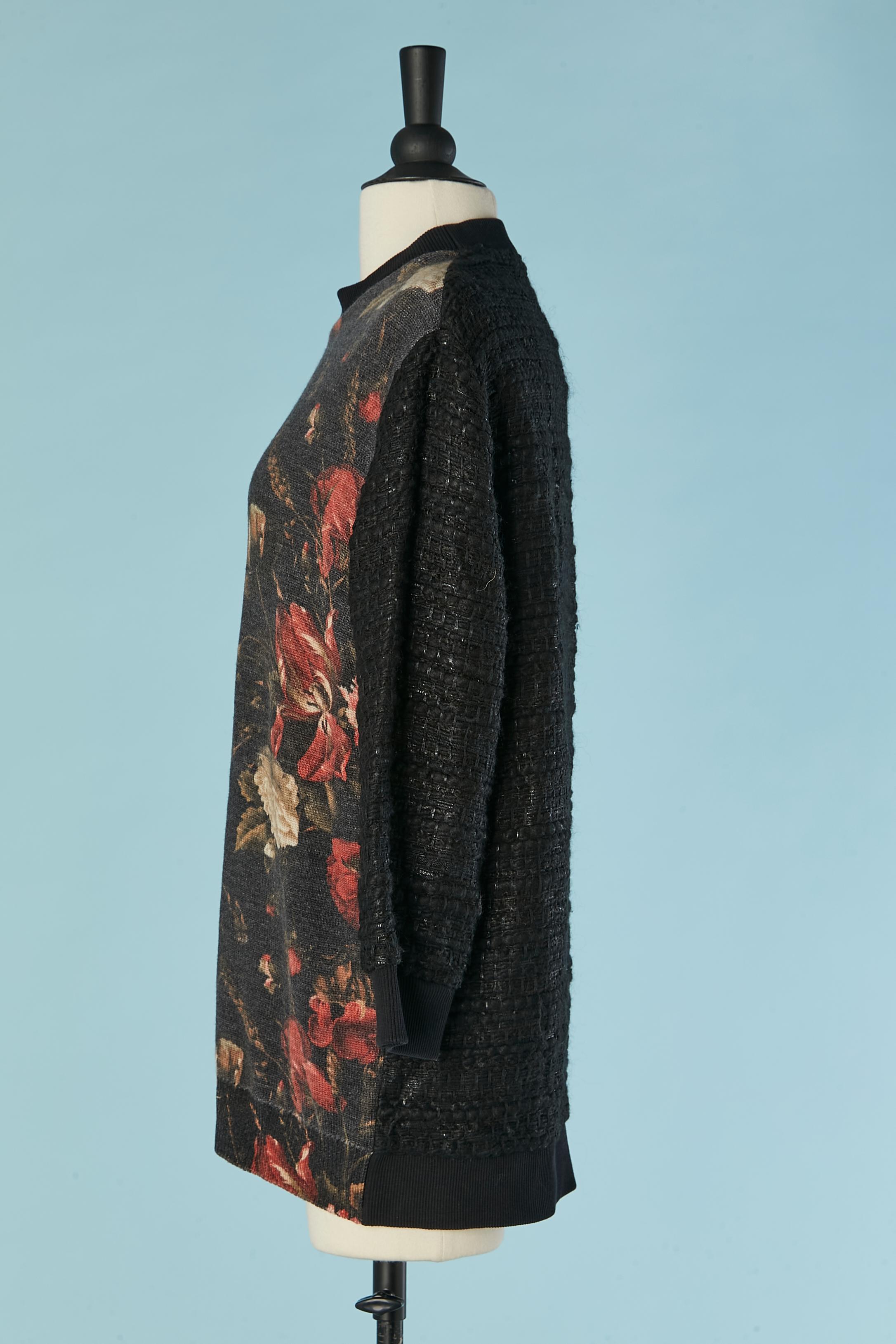 Noir Pull en laine imprimé sur le devant Givenchy en vente