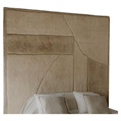 Wolle LINEAR Kopfteil Modern Handgewebt Minimalistisch Groß Individuelles Design