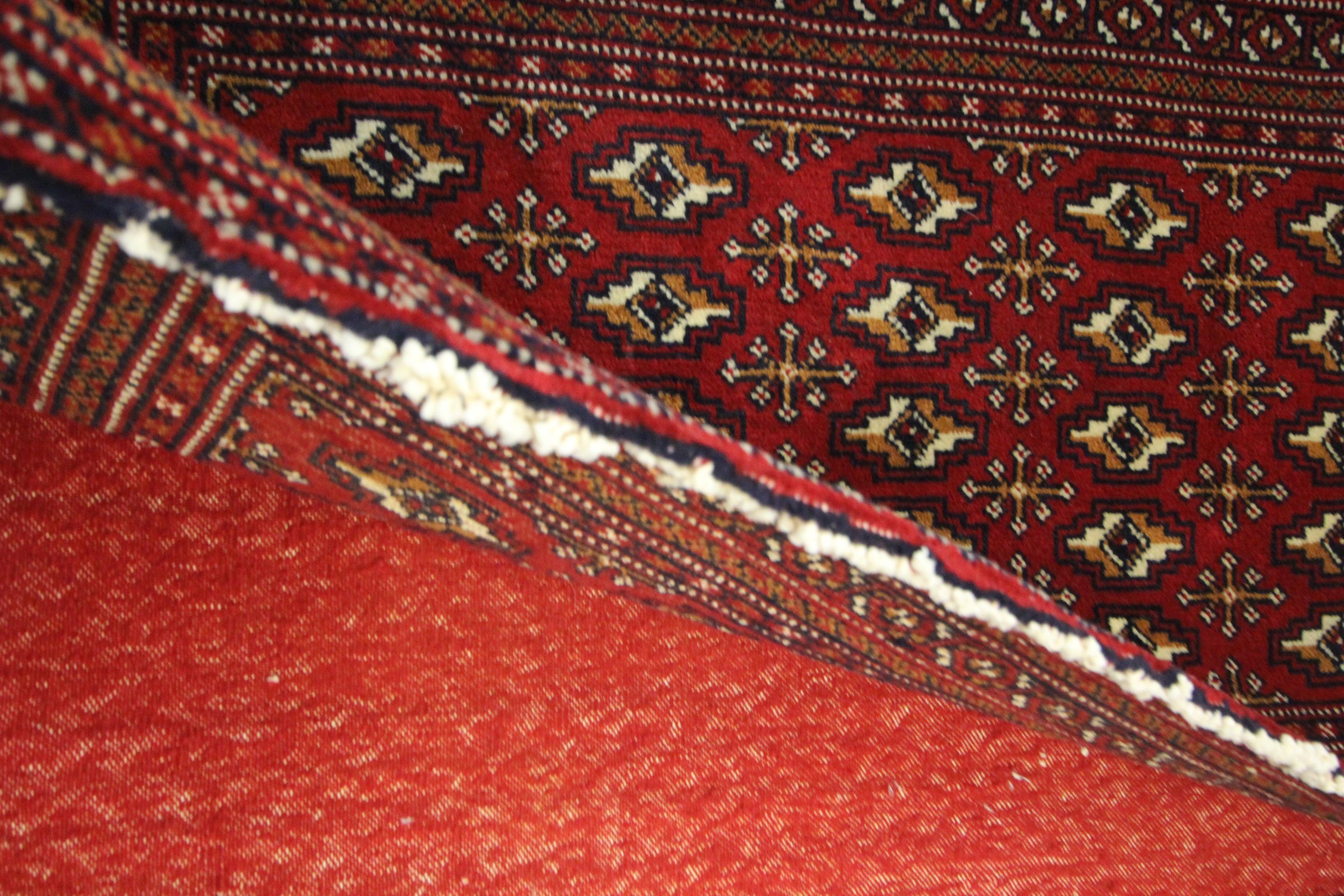 Wool Living Room Area Rug Handmade Turkman Carpet Red Poshti Rug For Sale 8