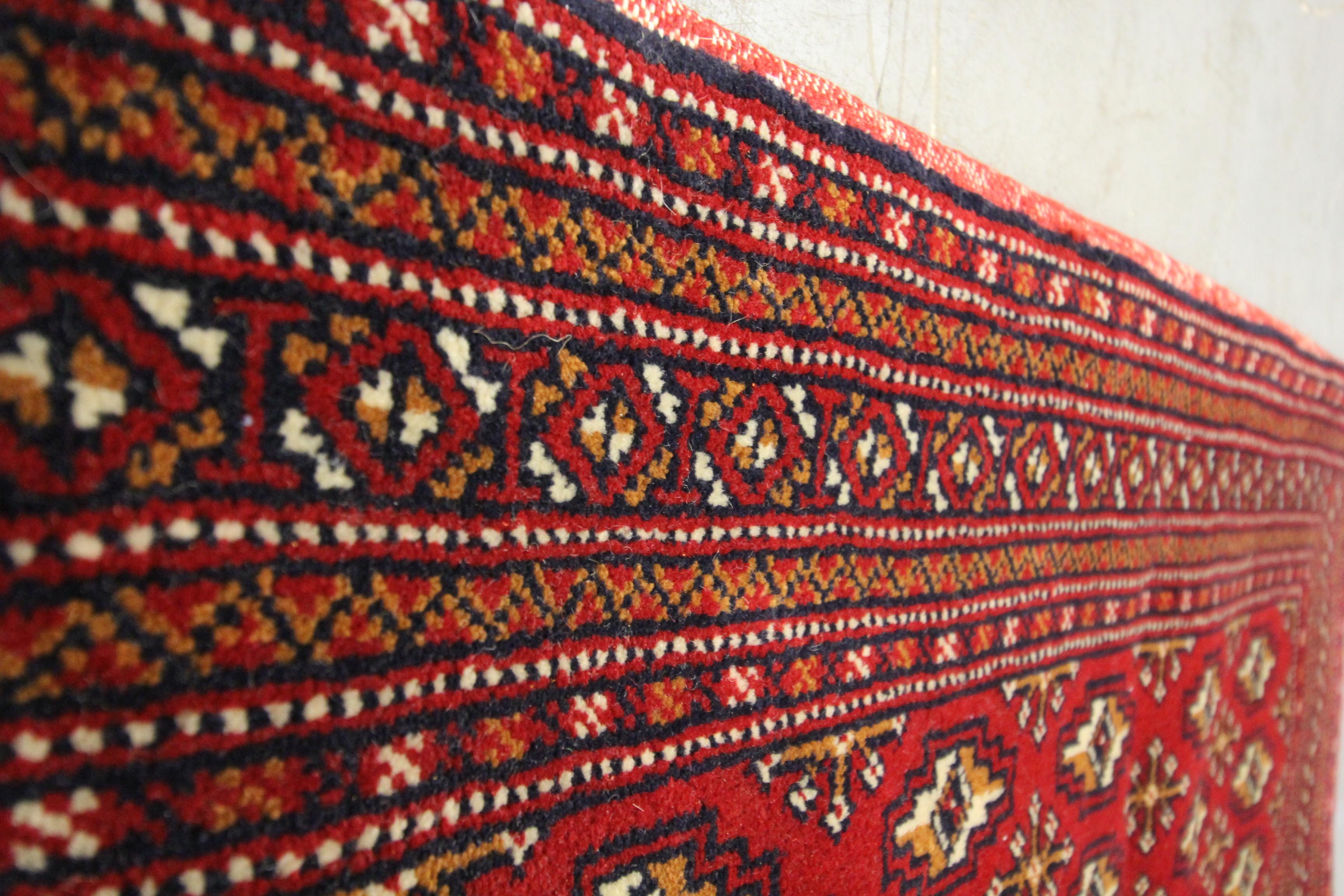 Wool Living Room Area Rug Handmade Turkman Carpet Red Poshti Rug For Sale 2
