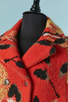Wool, mohair and nylon jacquard double-breasted cape MISSONI