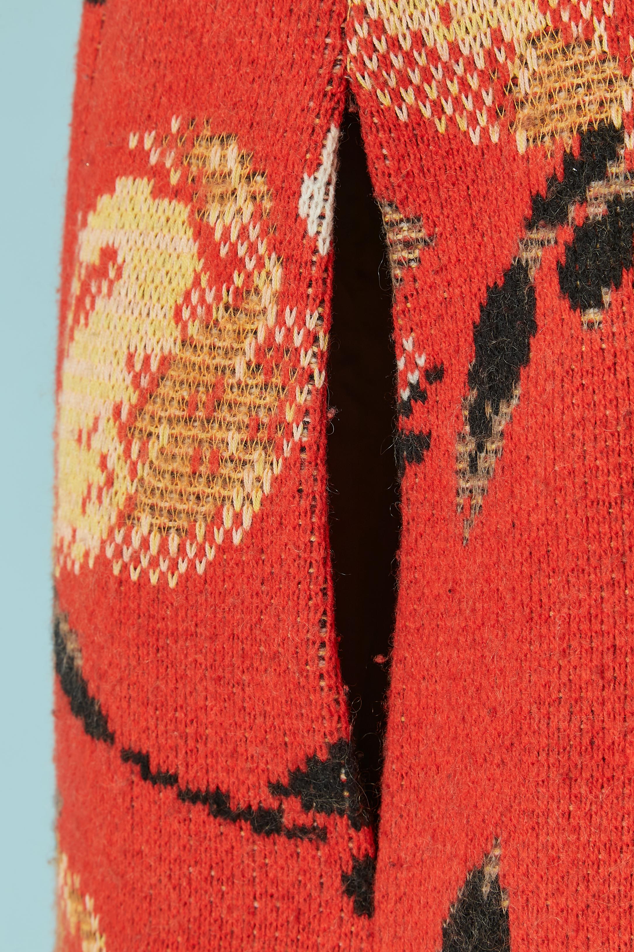 Wool, mohair and nylon jacquard double-breasted cape MISSONI In Excellent Condition For Sale In Saint-Ouen-Sur-Seine, FR