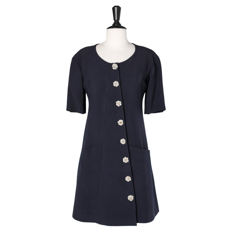 karl lagerfeld blue dress Pleated knit dress | Skipper Blue | Women | KARL LAGERFELD main image 1