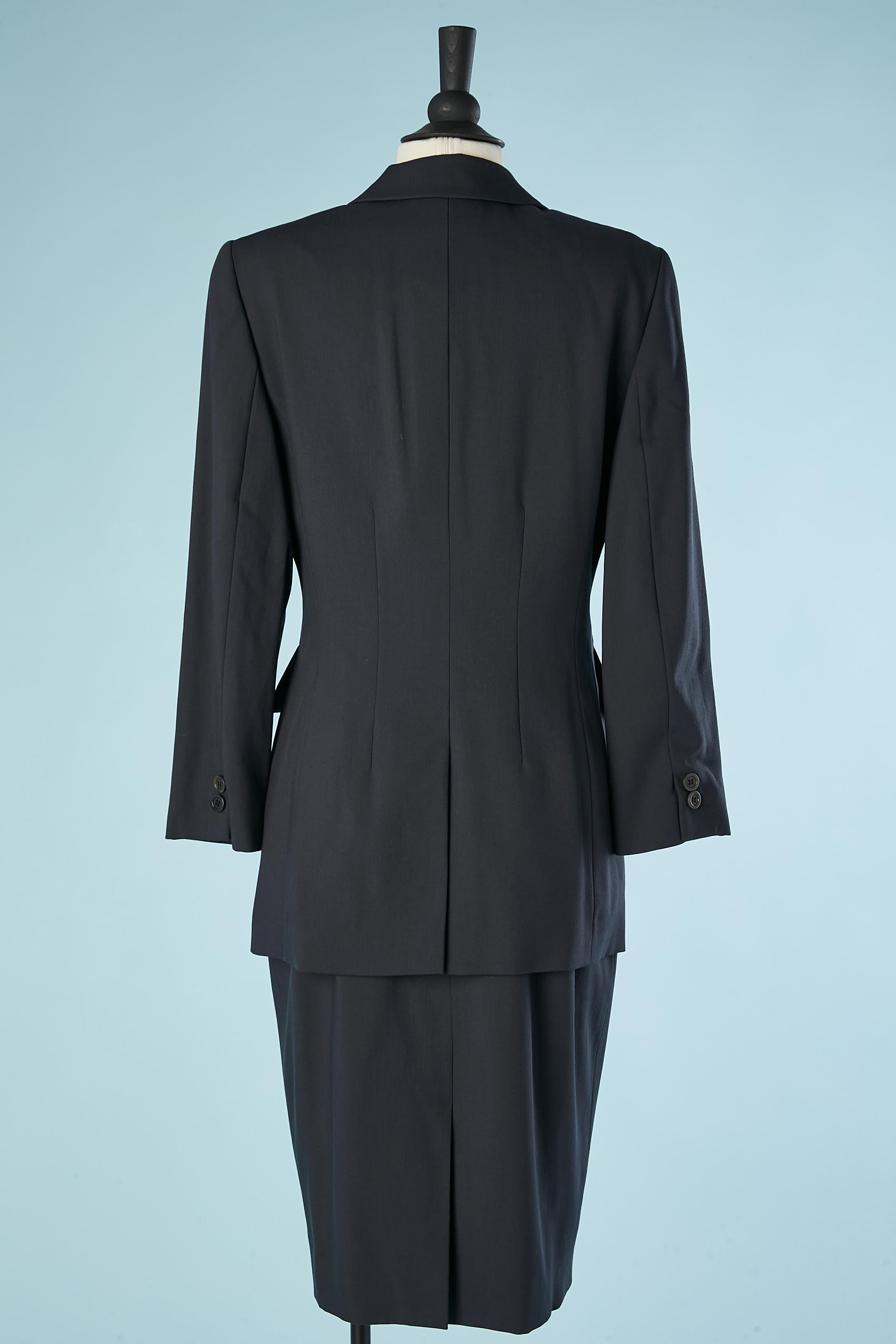 Wool navy blue trouser-suit (and skirt as well) Cerruti 1881 For Sale 7