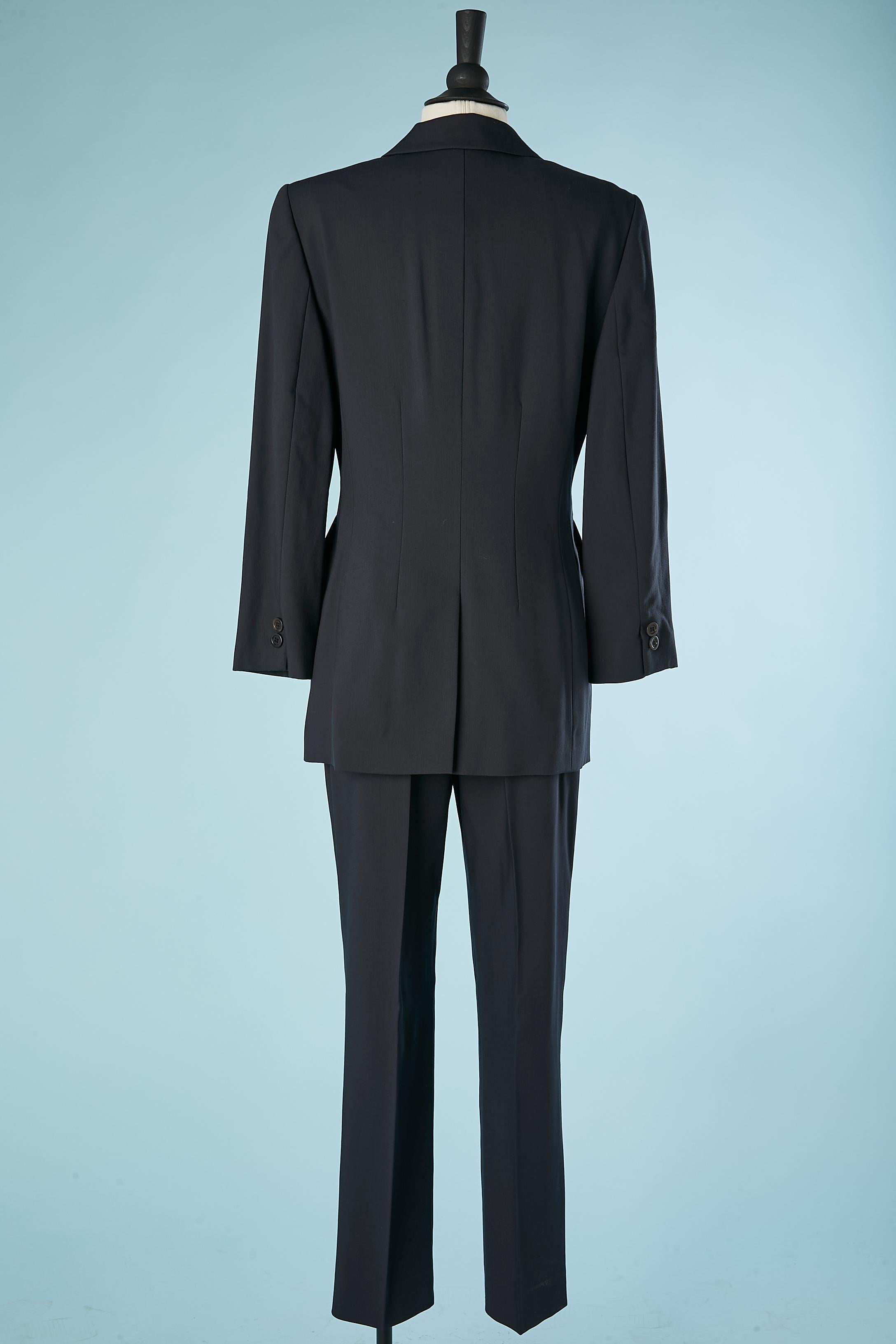 Wool navy blue trouser-suit (and skirt as well) Cerruti 1881 For Sale 1