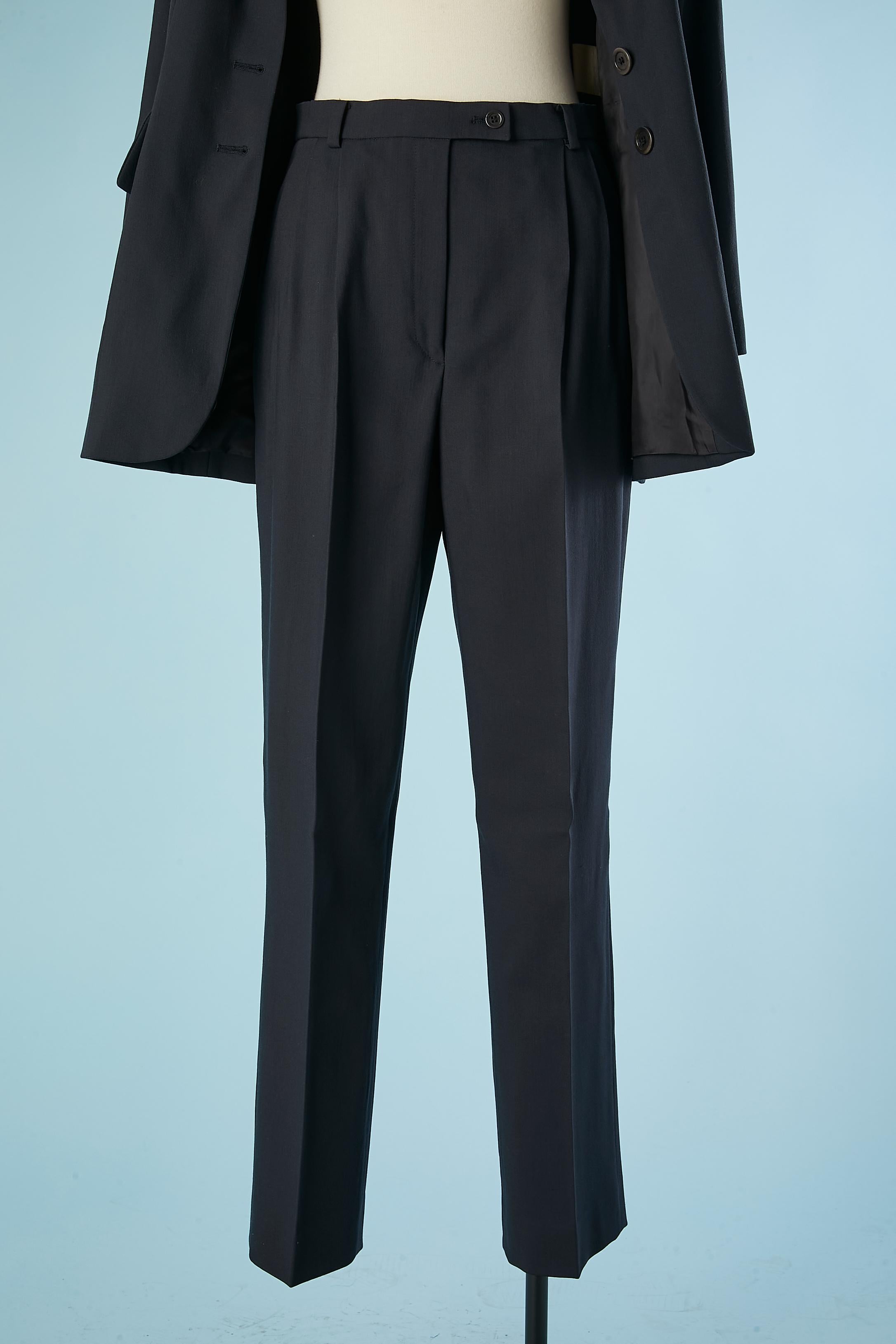 Wool navy blue trouser-suit (and skirt as well) Cerruti 1881 For Sale 1
