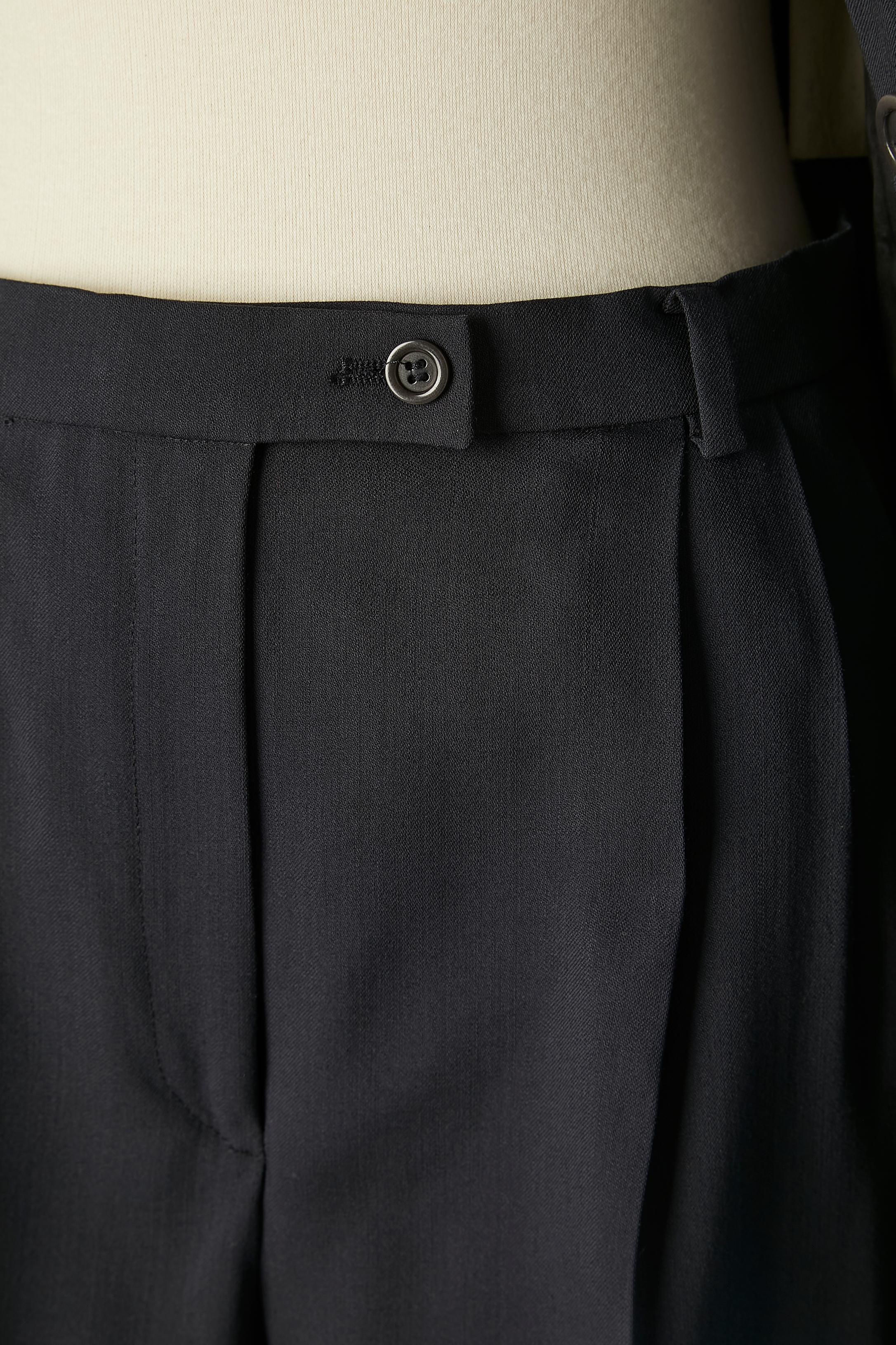 Wool navy blue trouser-suit (and skirt as well) Cerruti 1881 For Sale 3