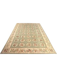 Tappeto in lana a pannello con pannelli botanici geometrici, Greene & Greene