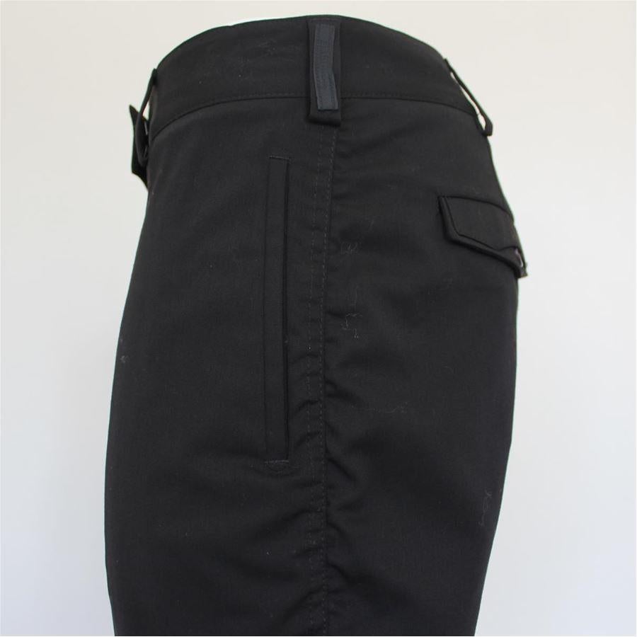 Black Prada Wool pants size 42 For Sale