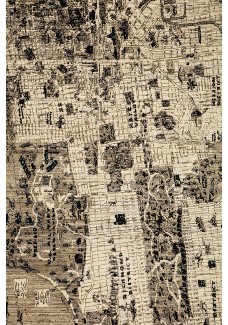 This wool Persian carpet by Orley Shabahang depicting an antique map, 
