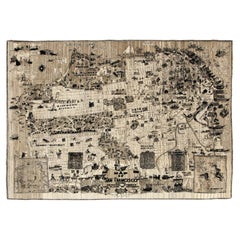 Modern Wool Persian Map Rug, "San Francisco" by Orley Shabahang, 10' x 14'