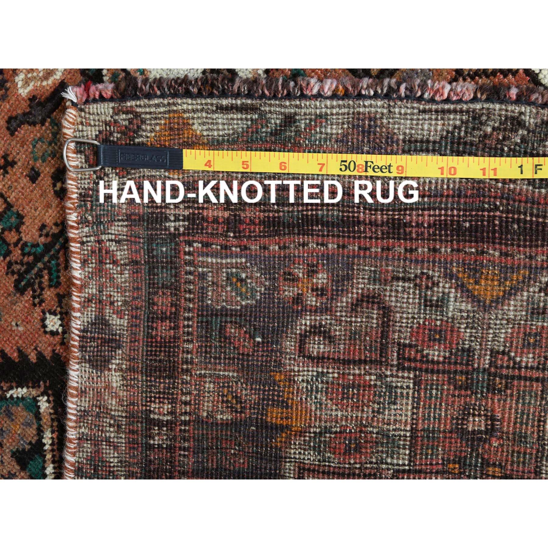Mid-20th Century Wool Persian Shiraz Vintage Distressed Shabby Chic Handmade Rug