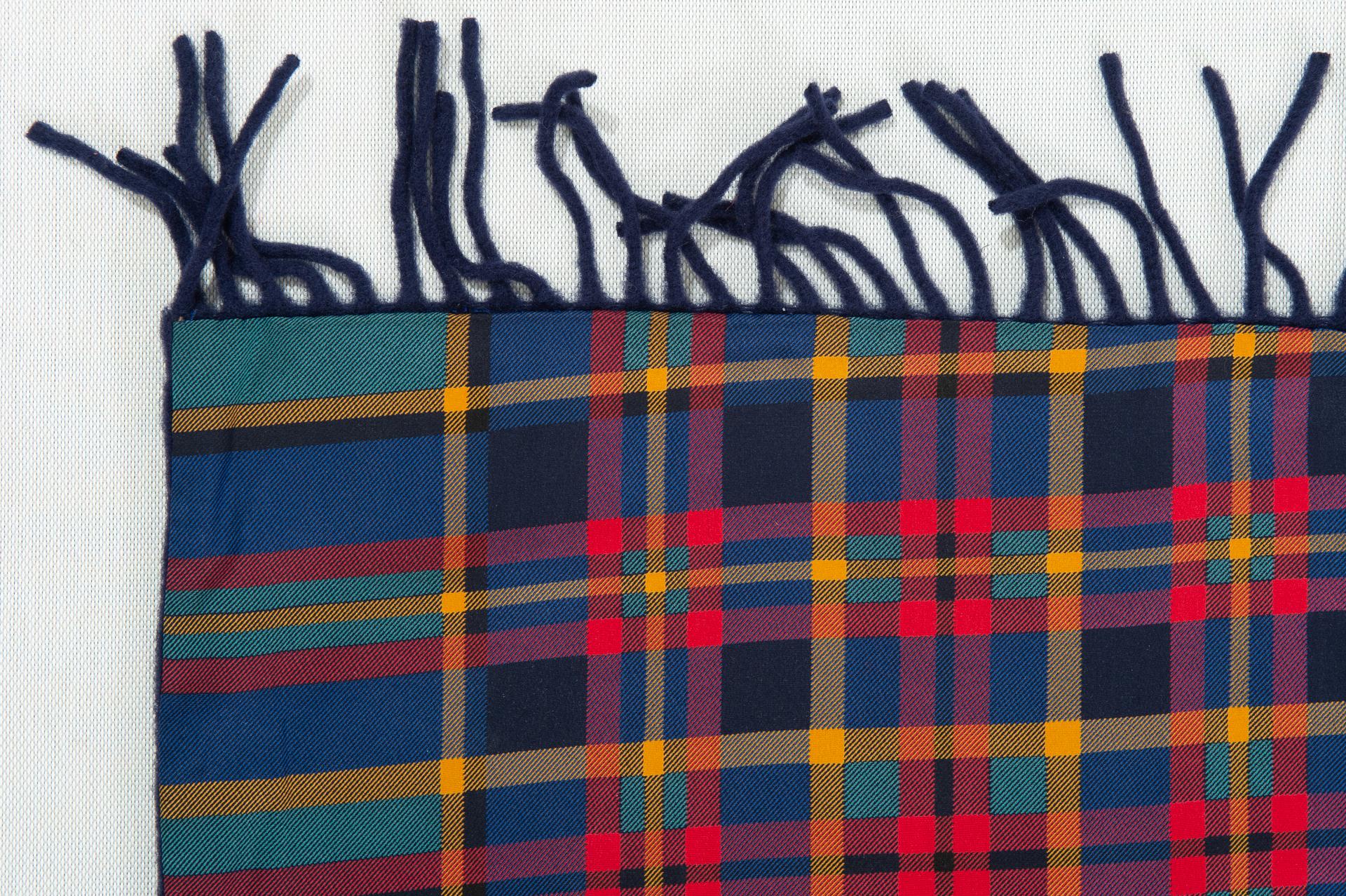 Other Wool Plaid with Irene Galitzine Silk Foulard For Sale