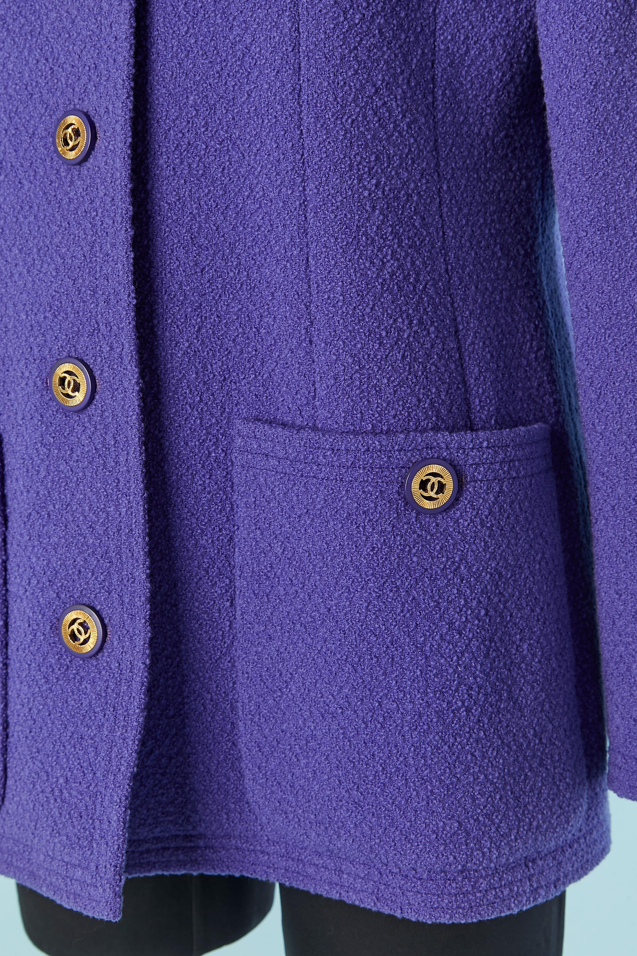 Giacca monopetto in lana viola Chanel Boutique In condizioni ottime in vendita a Saint-Ouen-Sur-Seine, FR
