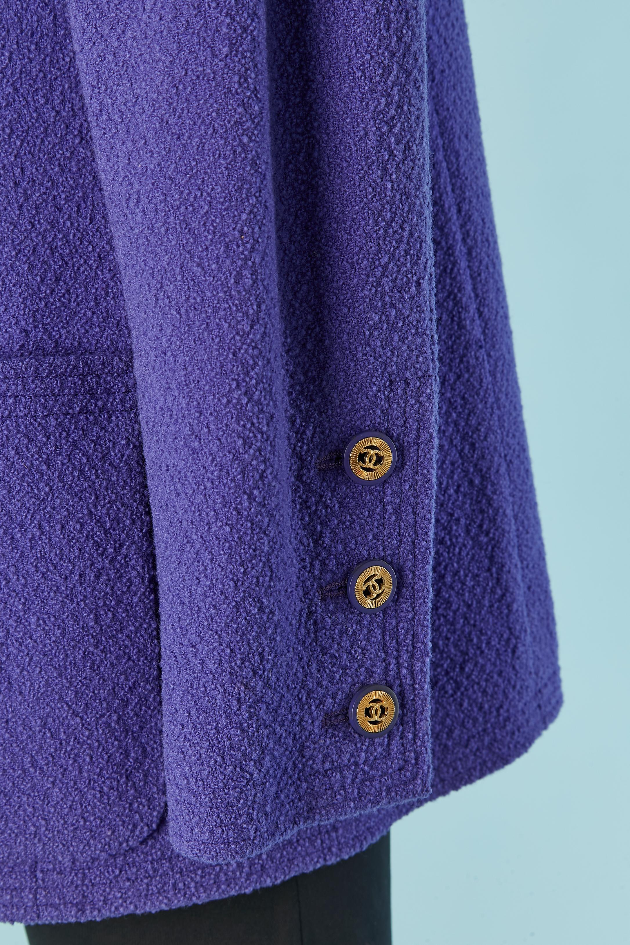 Giacca monopetto in lana viola Chanel Boutique in vendita 1