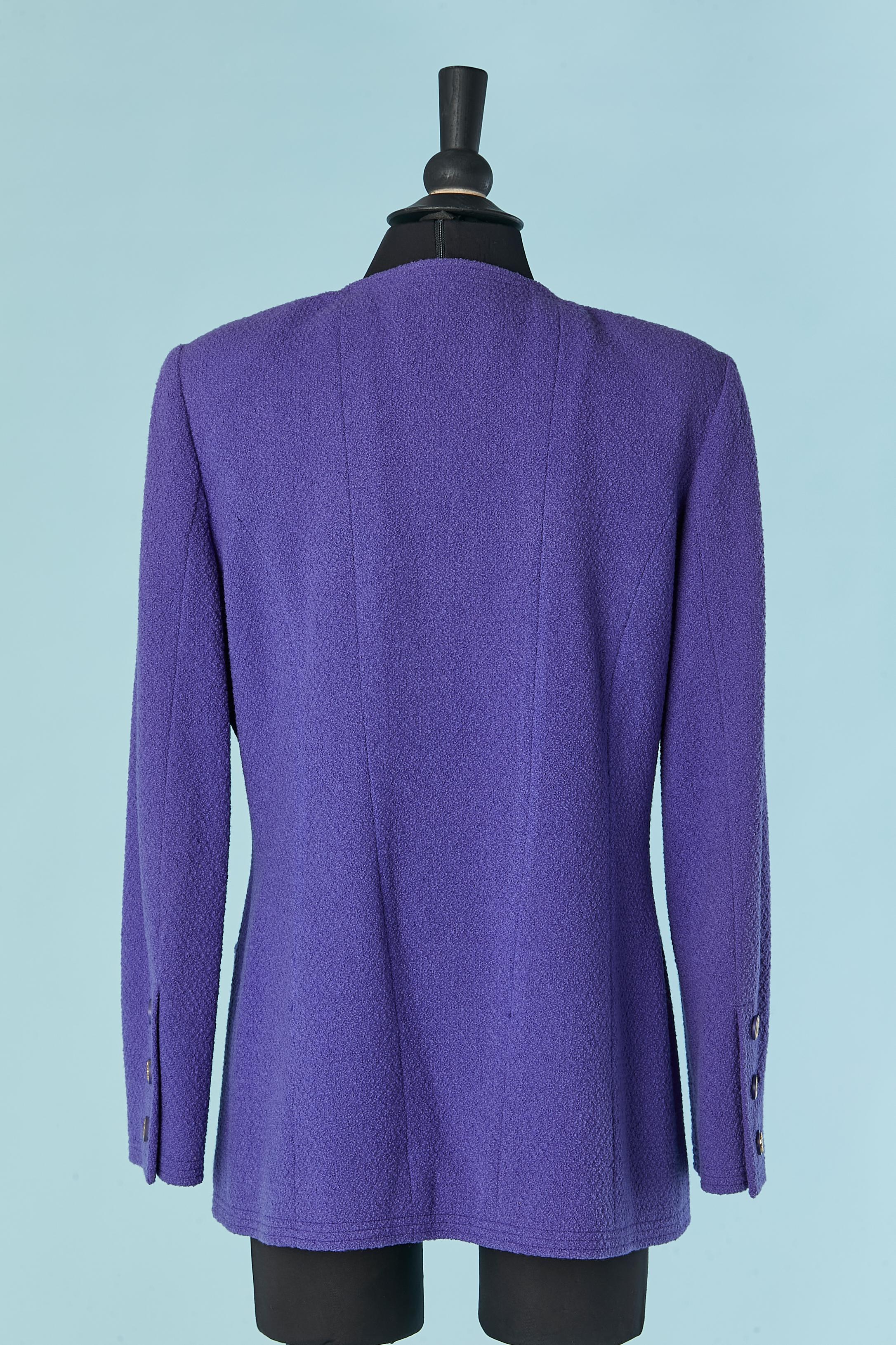 Giacca monopetto in lana viola Chanel Boutique in vendita 2