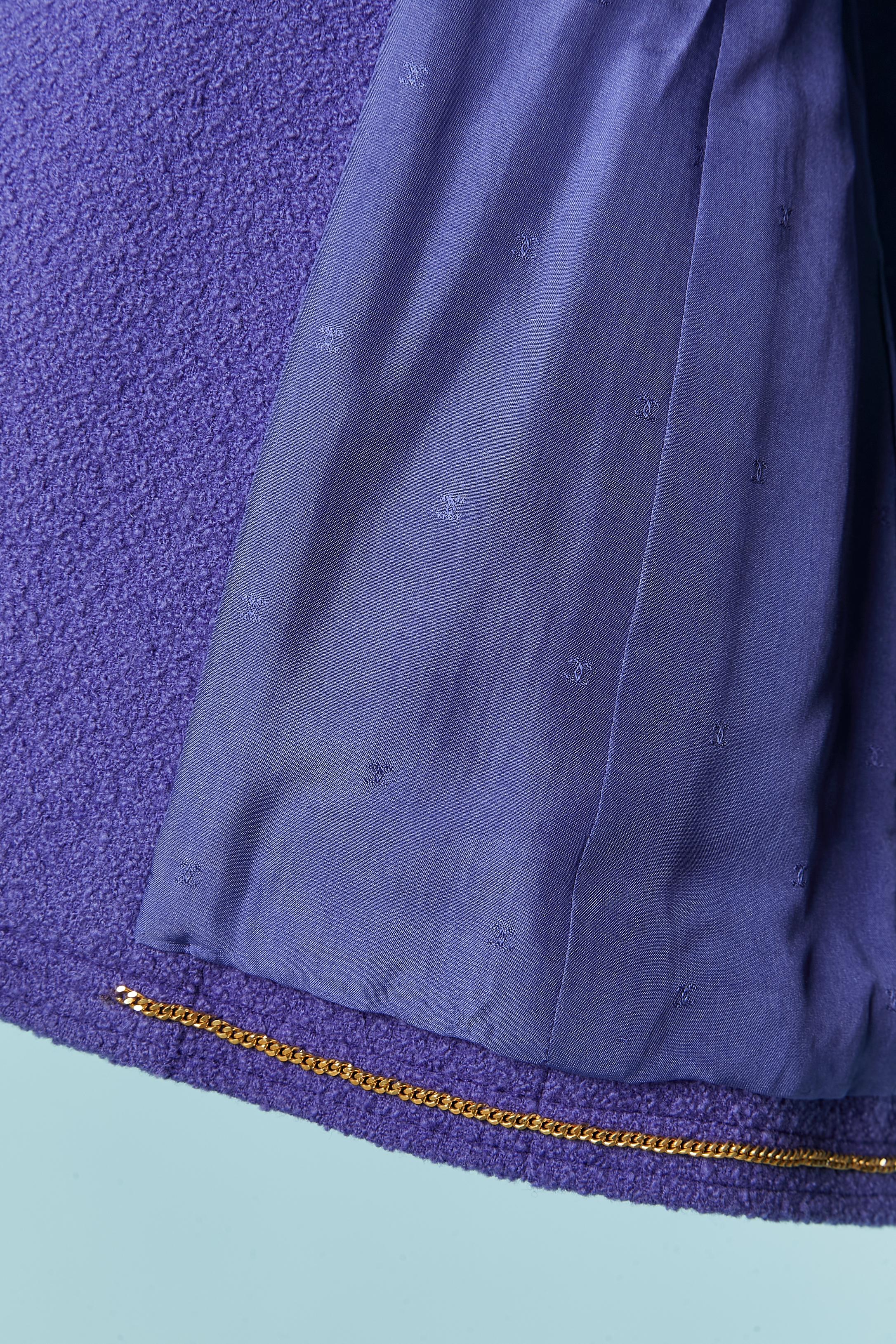 Giacca monopetto in lana viola Chanel Boutique in vendita 3