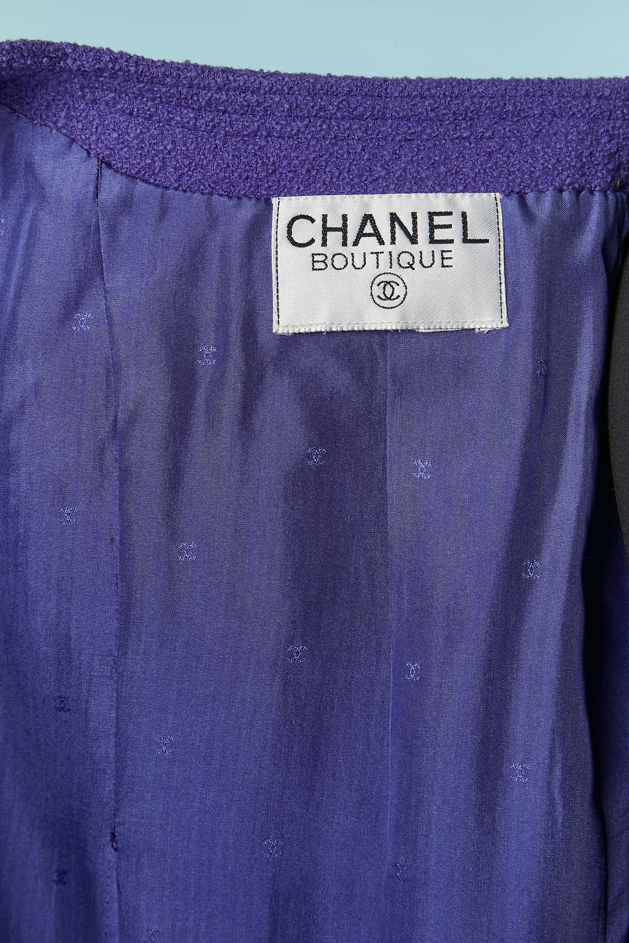 Giacca monopetto in lana viola Chanel Boutique in vendita 4