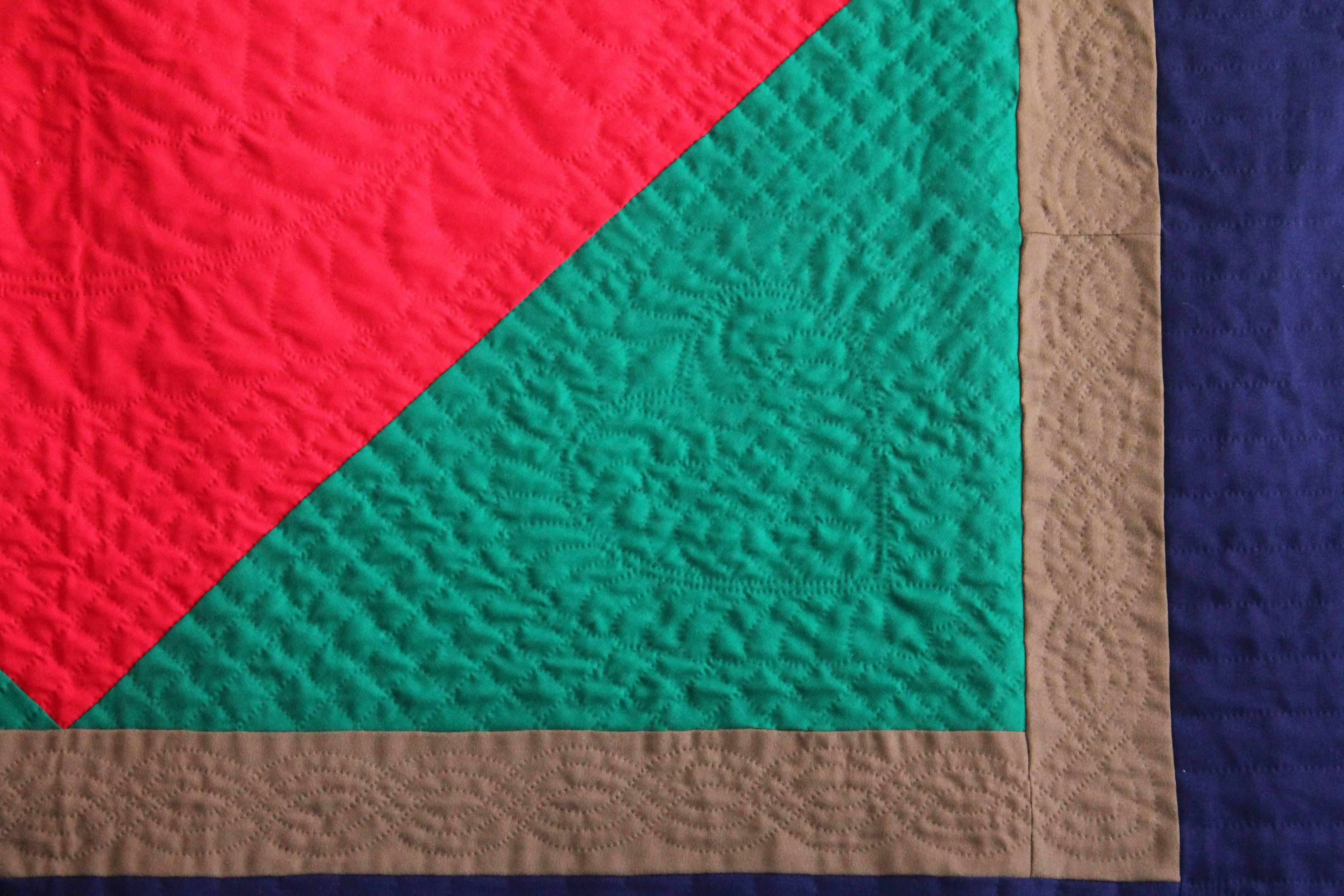 Country Wool Quilt Diamond in a Square / Lancaster County, Pennsylvania
