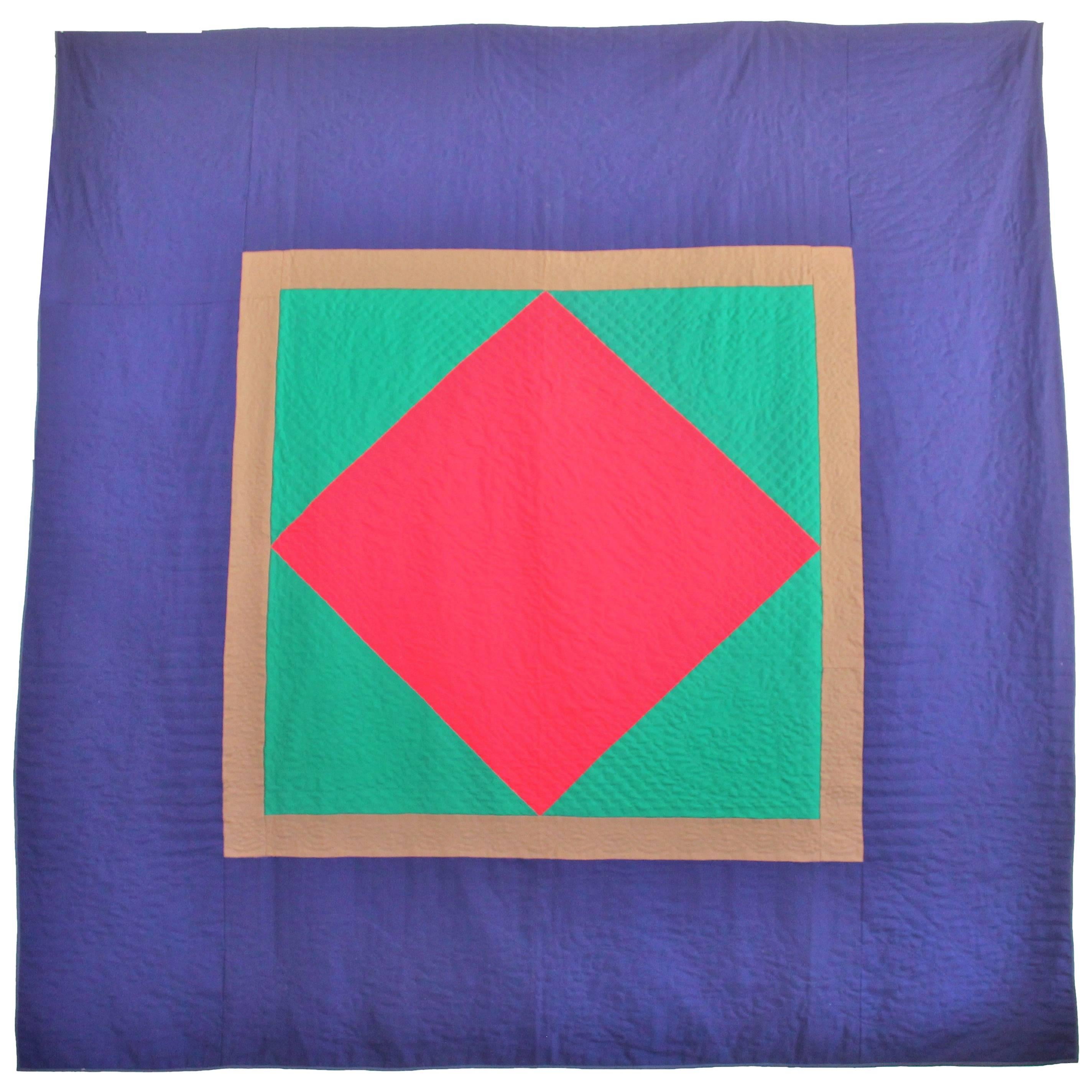 Wool Quilt Diamond in a Square / Lancaster County, Pennsylvania