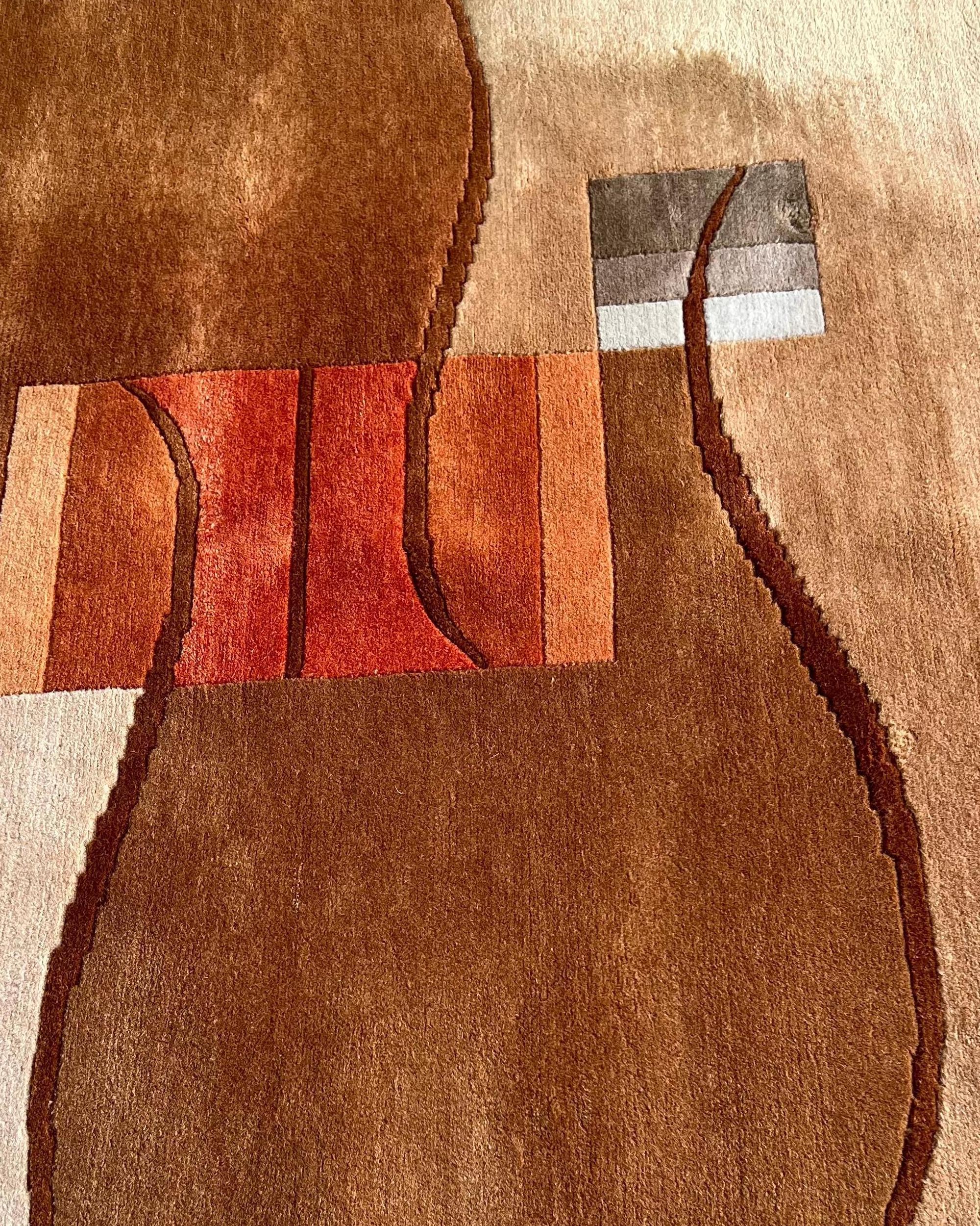 French Wool rug, France, circa 1970 For Sale