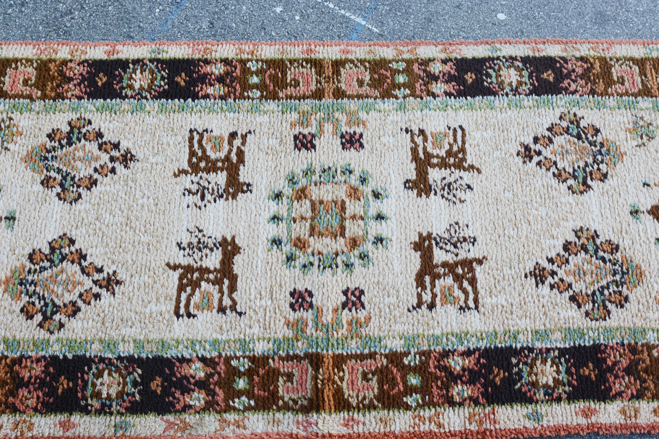 Wool Rug Runner Mountain Life by Ege Axminster Denmark Country Series In Good Condition In San Mateo, CA